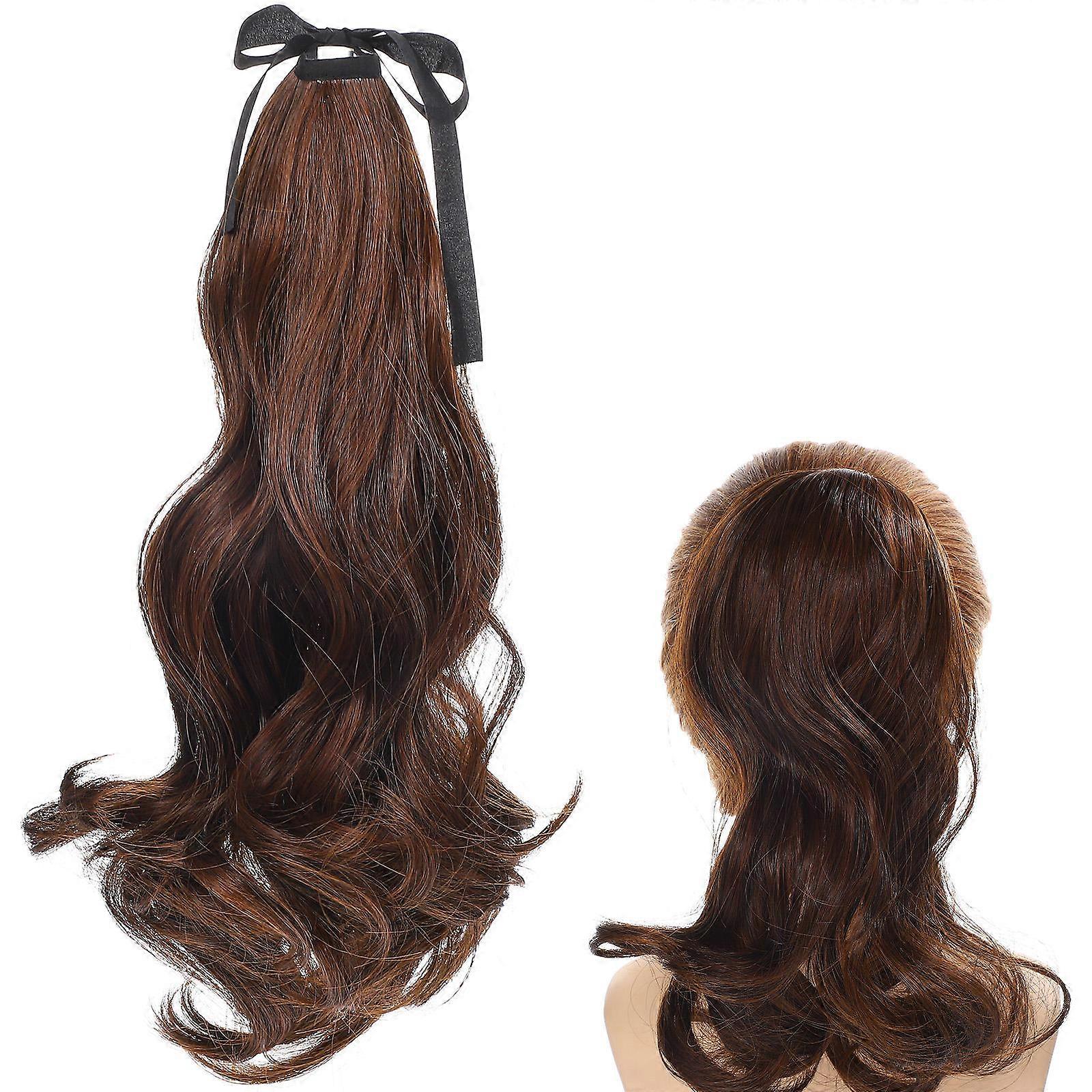 Long Ponytail Extension Curly Fake Ponytail Women Everyday Use High Temperature Fiber Add Volume 1Set