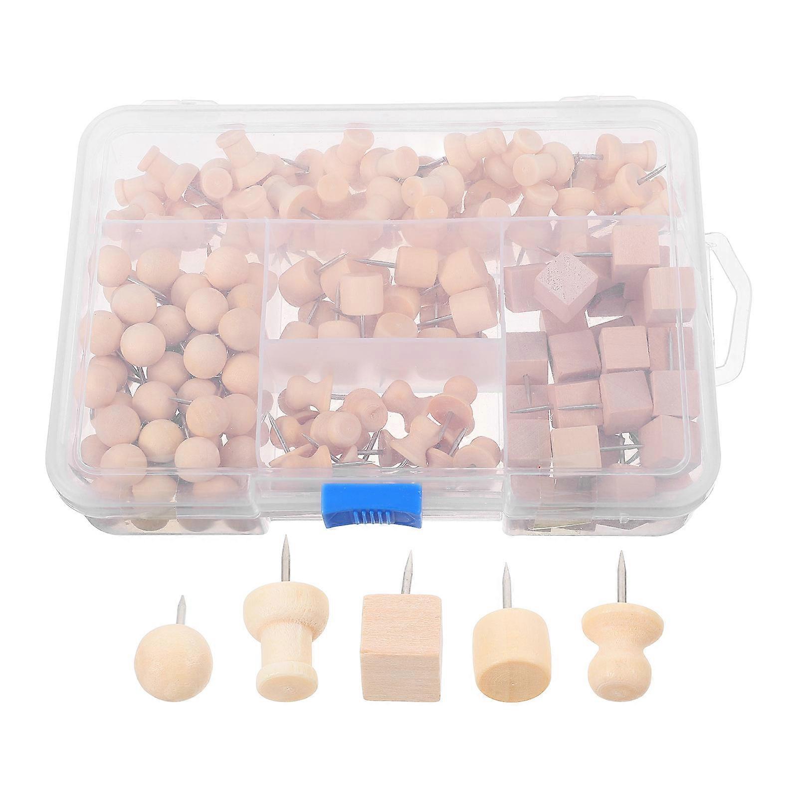 Push Pins For Map Wood Push Pins Set Bulletin Board Pins Square 180Pcs