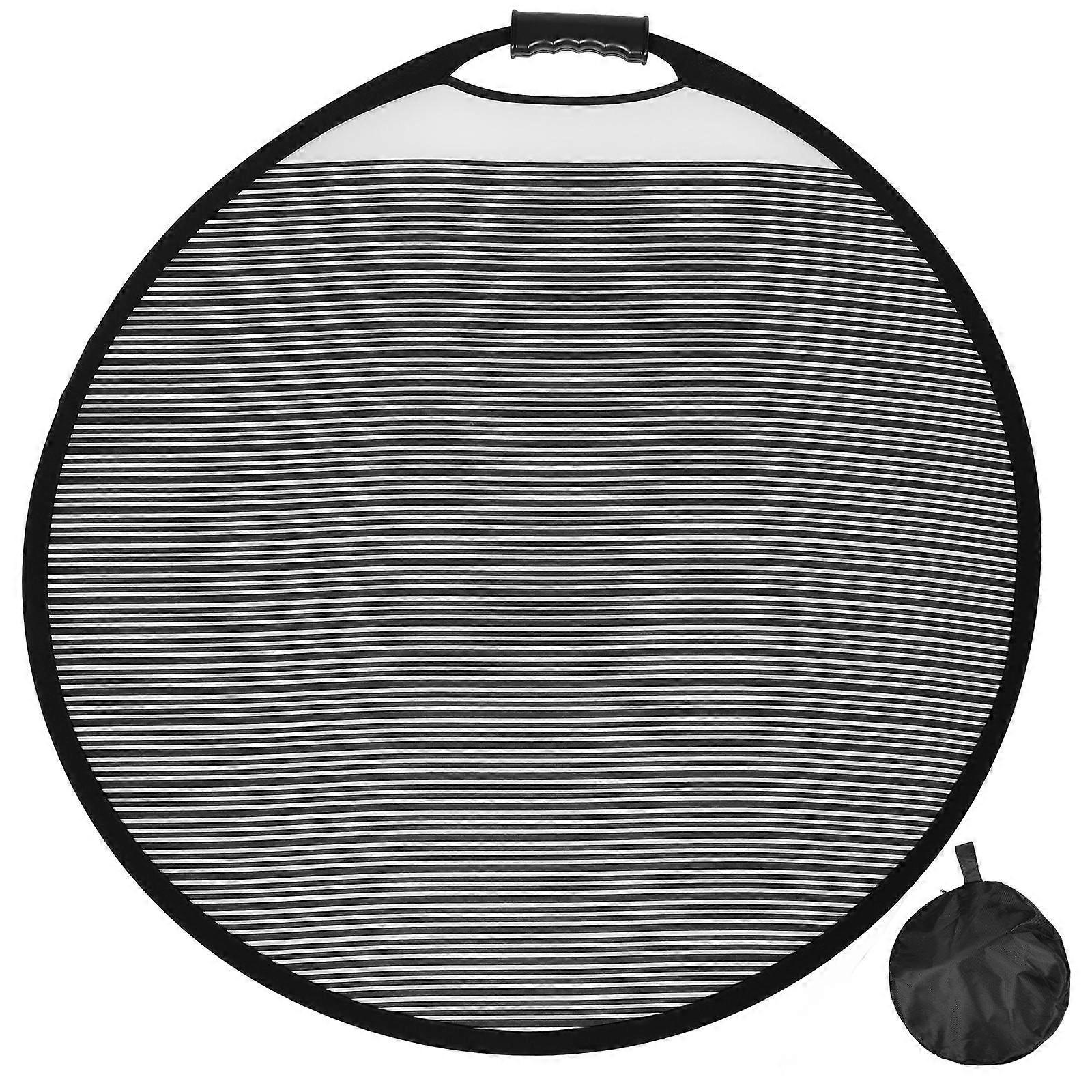 Photographers Tool Circular Striped Flexible Foldable Pdr Lined Light Reflector Board 80.00X80.00X1.50CM Reflective Stripes 1Pcs