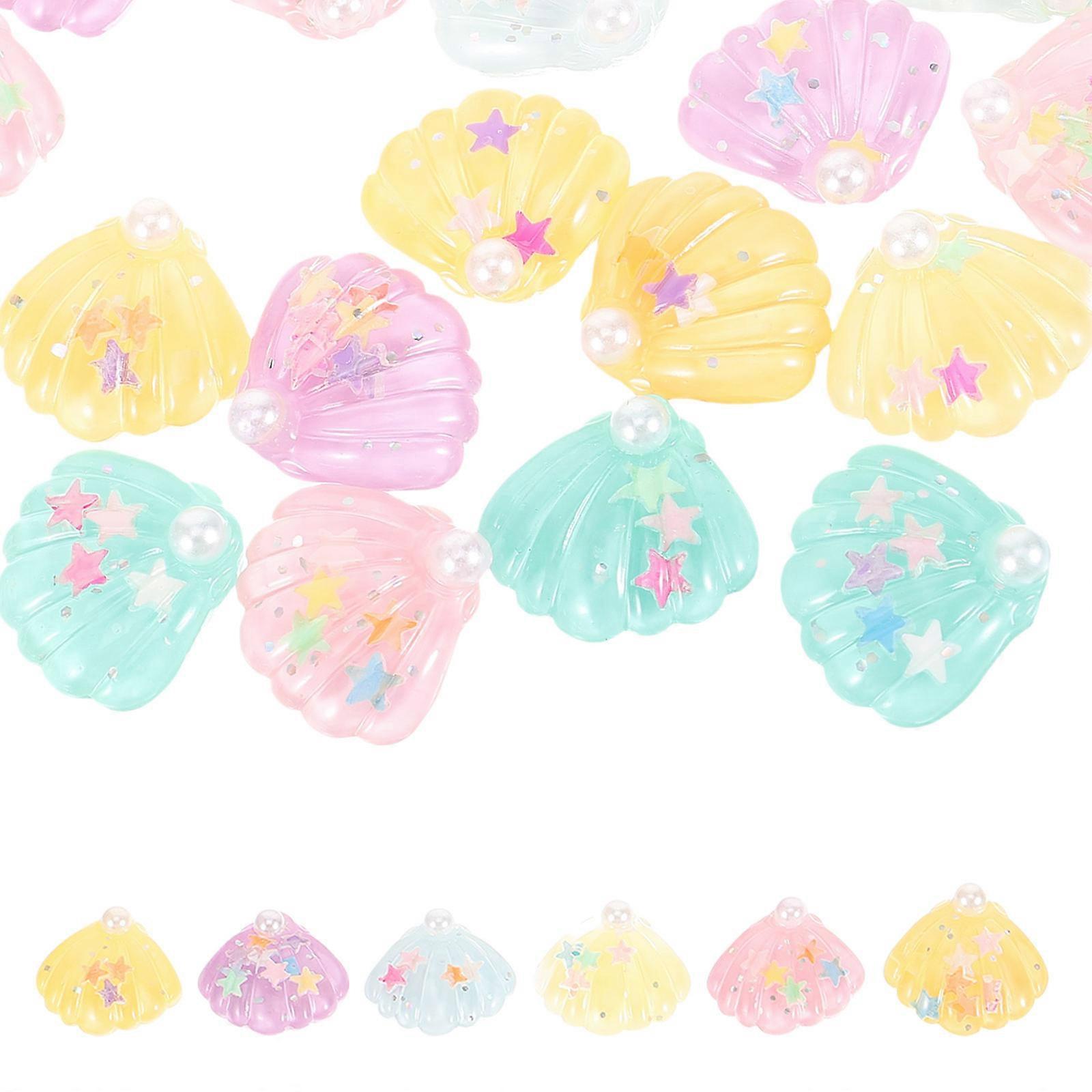 Bead Charm Jewelry Making Diy Shell Decorations Handmade Headdress Ornaments Mixed Color For Girls 20Pcs