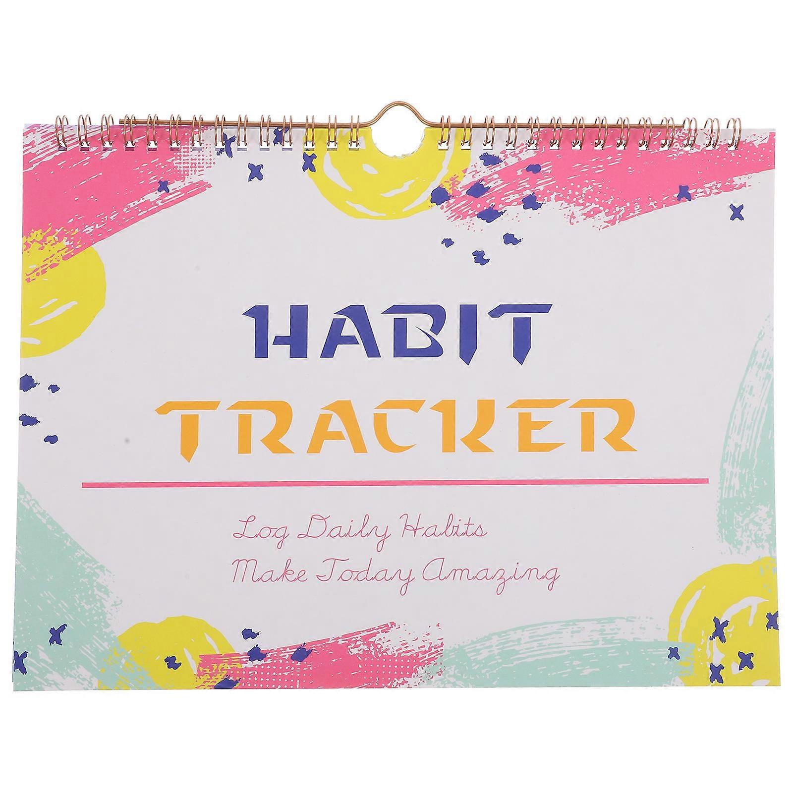 Spiral Habit Tracker Planner Journal for Goal Tracking – Simple Design with Ample Note Space for Daily Reminders and