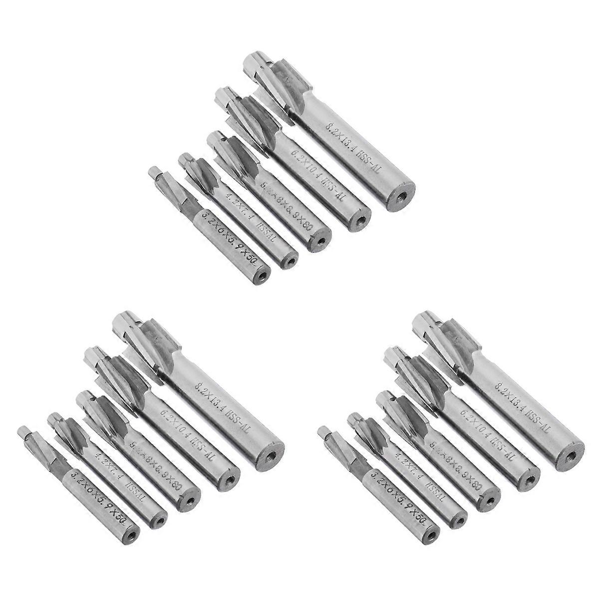 15Pcs HSS Counterbore End Mill M3-M8 Pilot Slotting Tool Milling Cutter Countersink End Mills