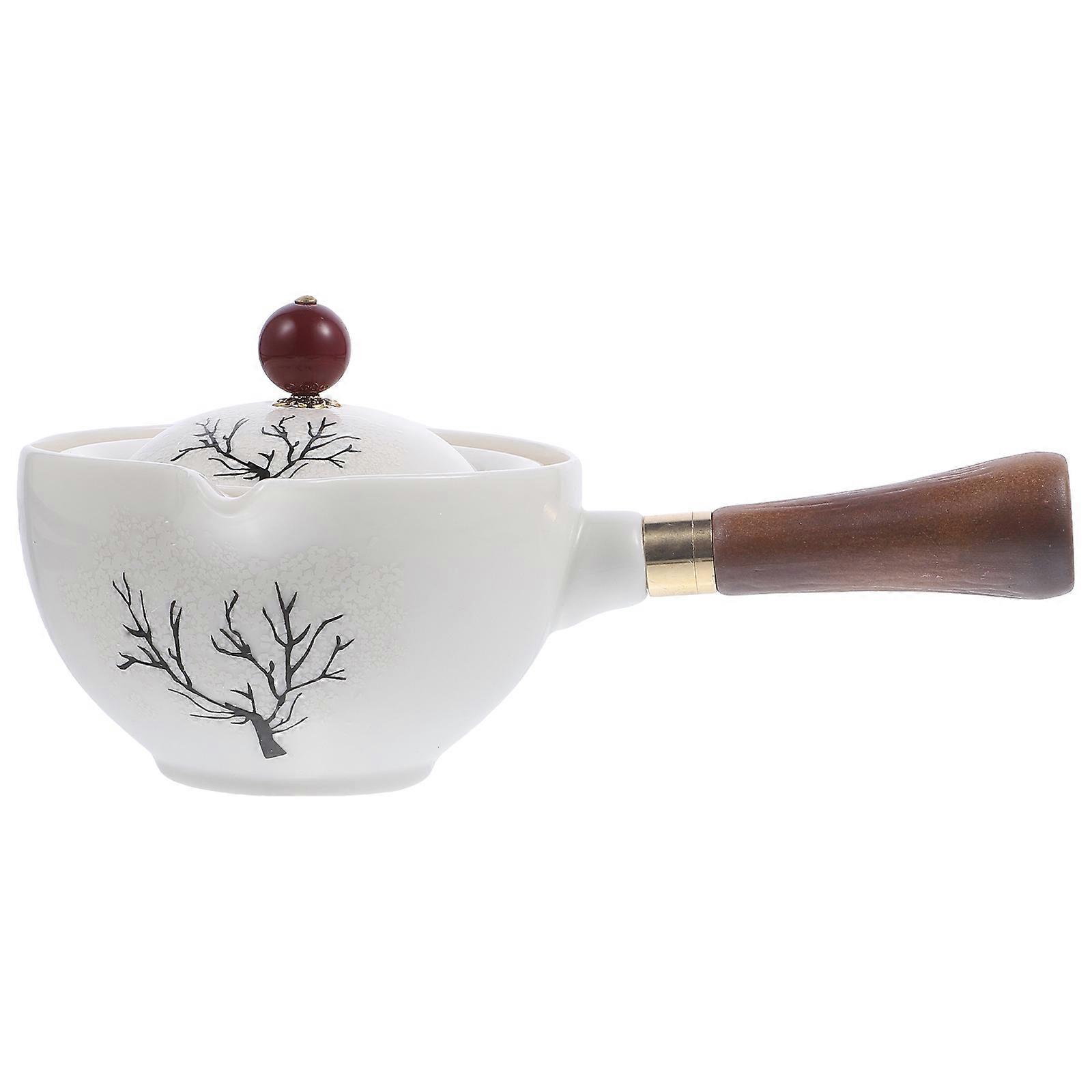 Color Changing Ceramic Teapot with Side Handle for Loose Leaf Tea Elegant Retro Chinese Style Kettle for Home Use