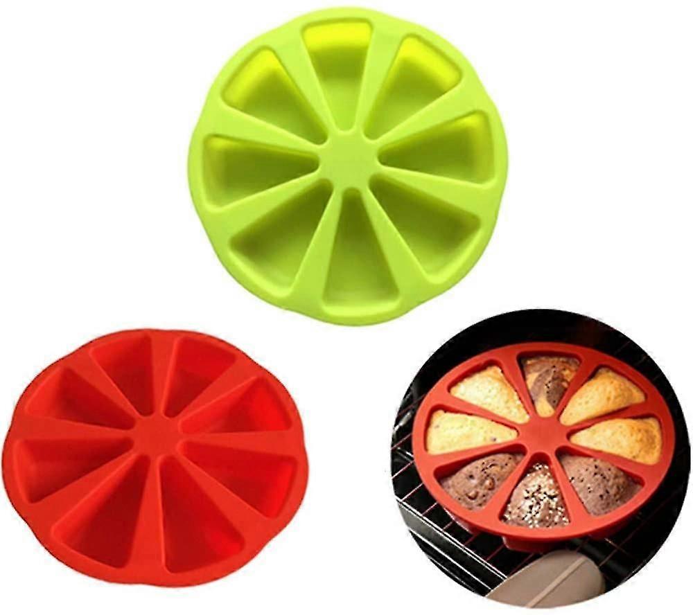 2 Baking Molds Triangular 8 Cavity Silicone Scone Pan Silicone Partial Cake Mold, Triangular