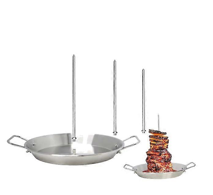 Vertical Skewer Stainless Steel Chicken Grill Rack with 3 Removable Skewers for Kebab and Meat Roasting