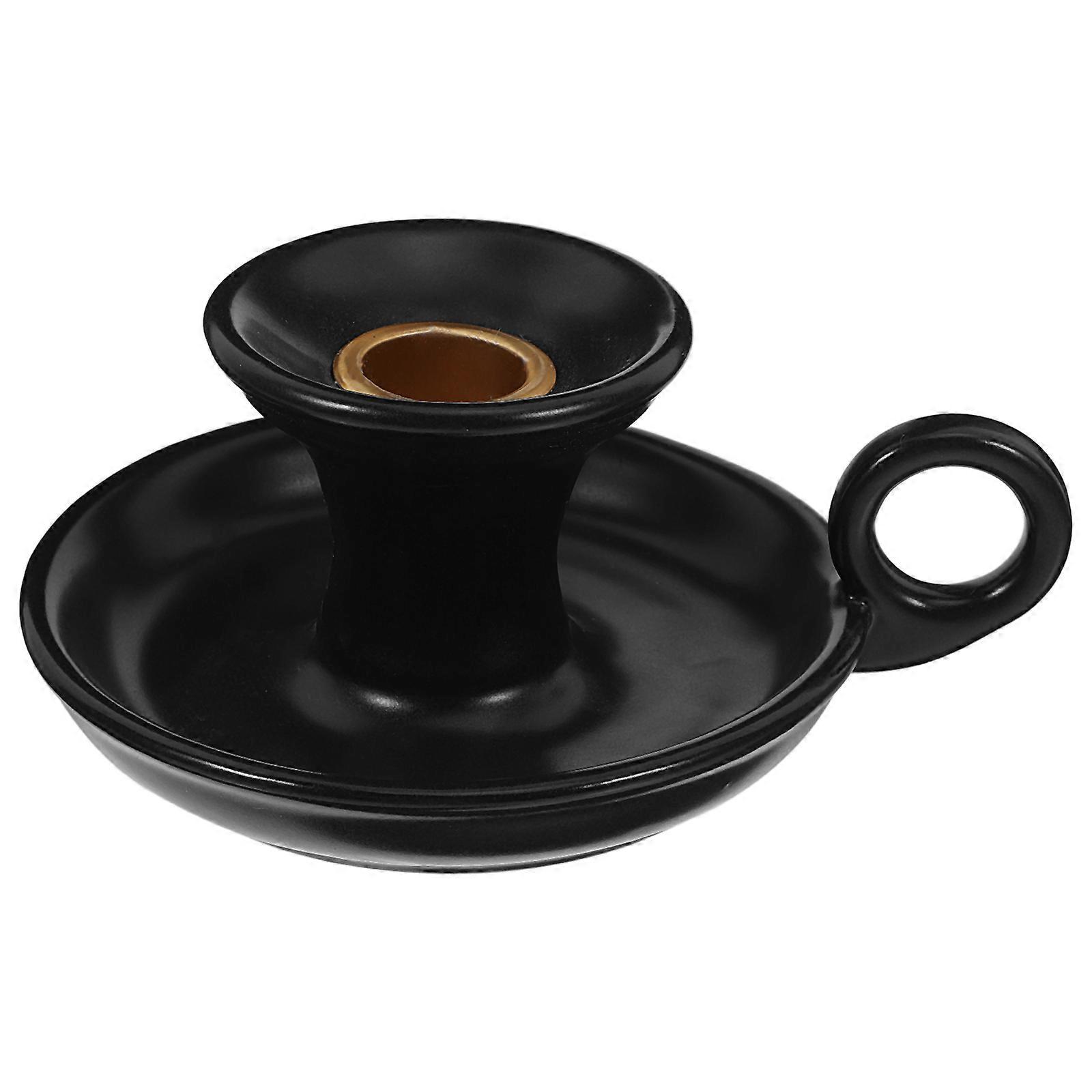 Black Candlestick Holders Ceramic Incense Burner Square Shape Air 1Pcs