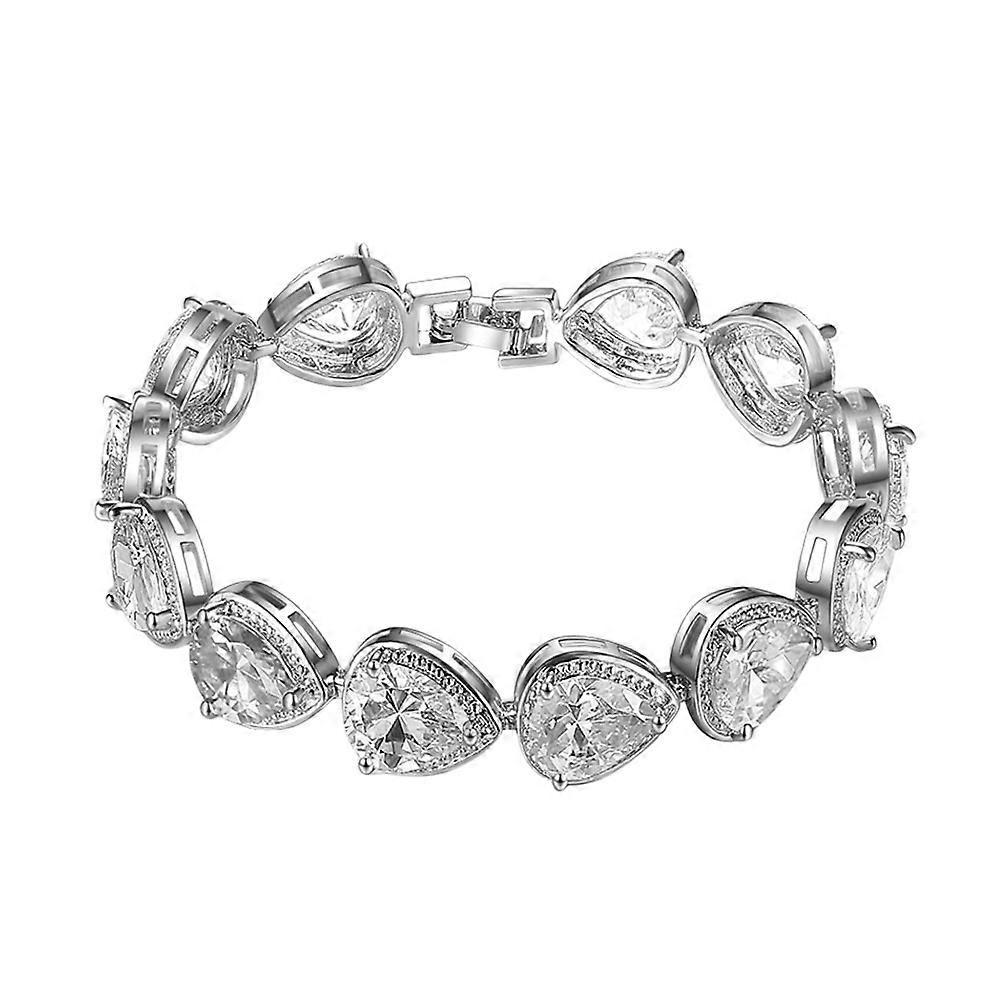 Women's Bracelets Trendy Teardrop Zircon Statement Lasso Bracelet Transparent Daily Use 1Set