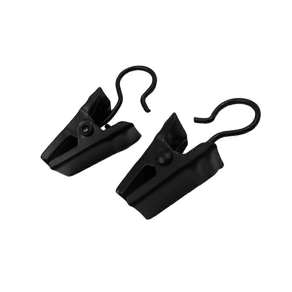 Black Metal Drapery Clips with Hooks – 120pcs Non Slip Curtain Rings for Small Tabs and Pockets, Easy Installation, Iron Material
