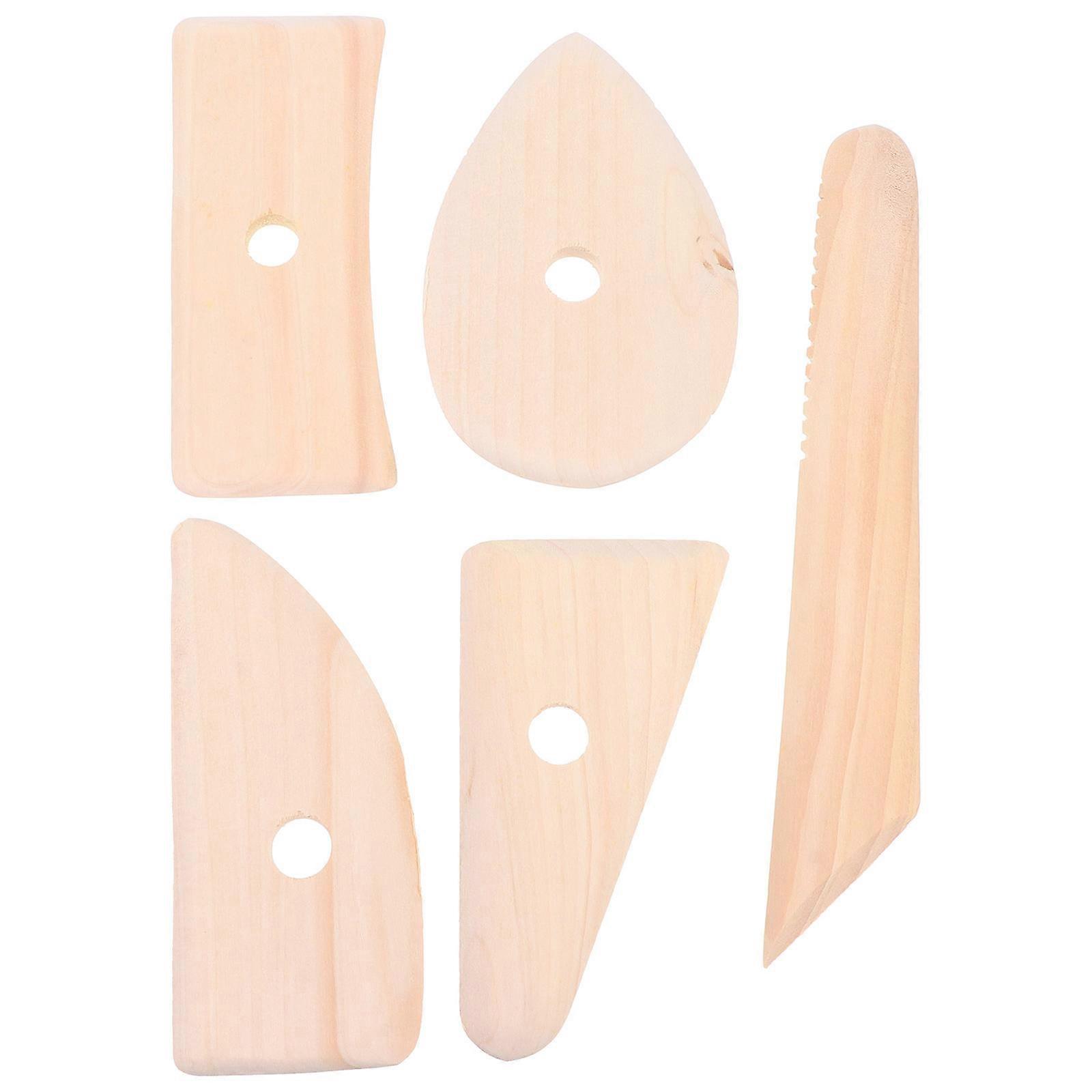 Clay Shaping Practical Clay Supplies Pottery Modeling For Diy Projects Light Brown 5Pcs