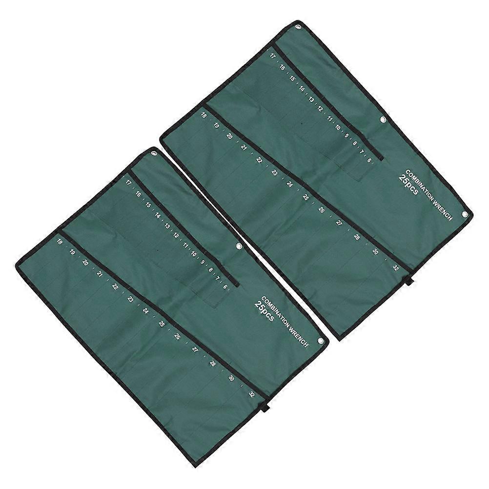 Roll Up Tool Bag Organizer Heavy Duty Storage Pouch For Electrician Mechanic Wrenches Small Tools Green 67.00X48.00X0.30CM Convenient Storage 2Pcs