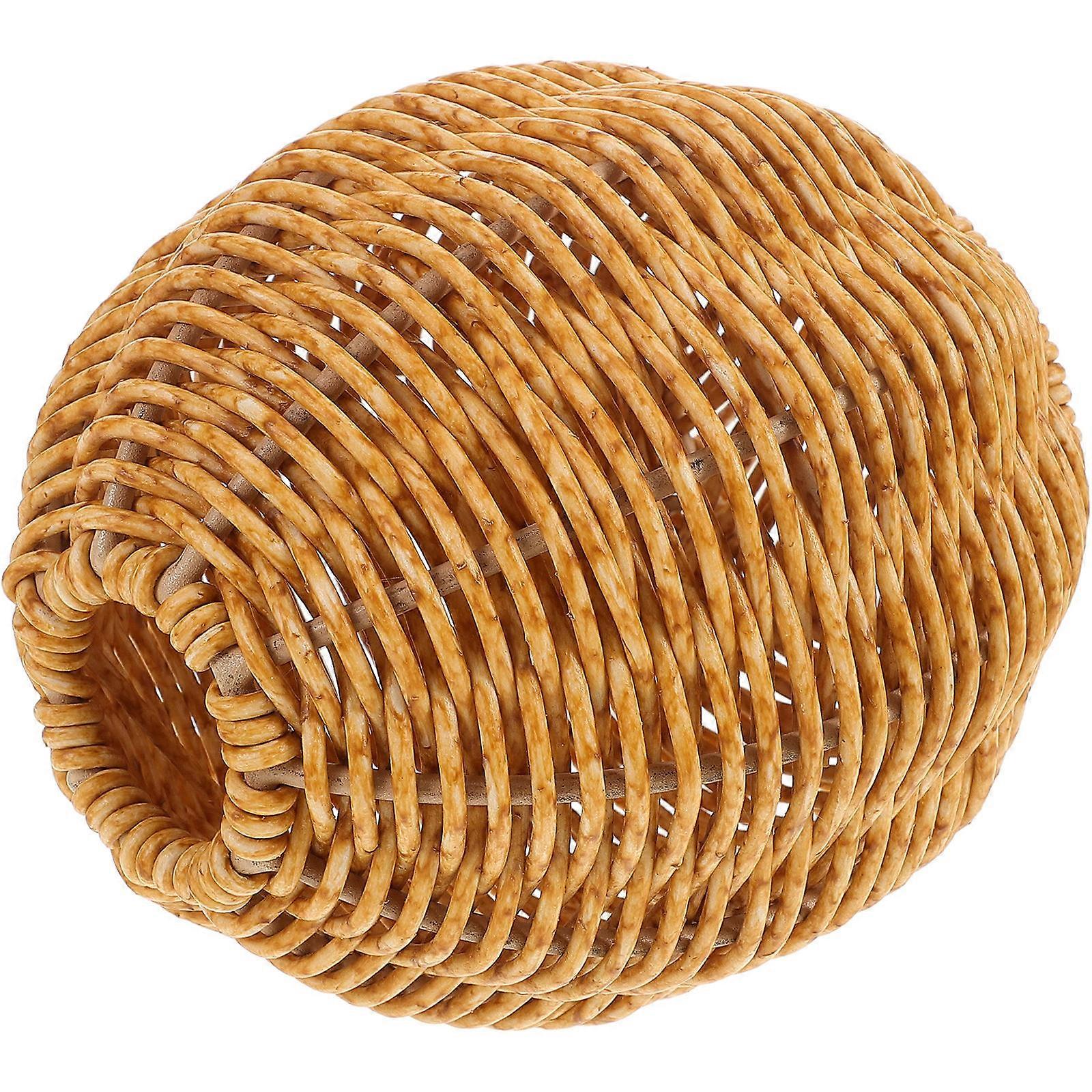 Woven Flower Vase, Imitation Rattan Decorative Container for Home, Small Rustic Table Decoration for Dried Flowers, Creative Gift for Family and