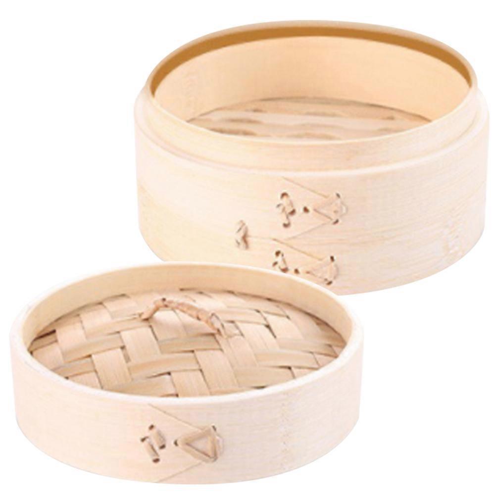Bamboo Steaming Basket Kitchen Cooking Tool For Home Users Beige 18X18X9.8CM Preserving Color Shape Taste Texture 1Set