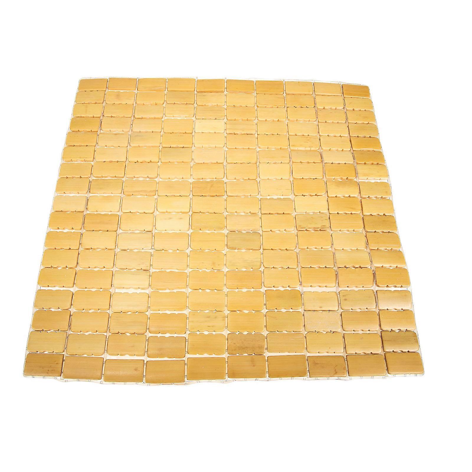 Bamboo Sauna Mat Bamboo Block Woven Mat Style Anti-slip Yellow 45x45cm 1Pack