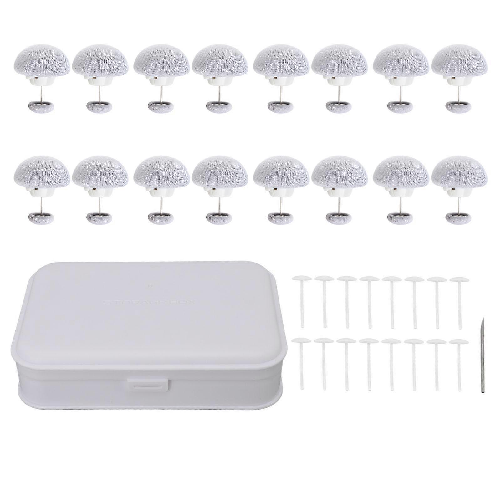 16 Pcs Mushroom Shape Plastic Bed Sheet Clips Holders for Home Cushions Grey