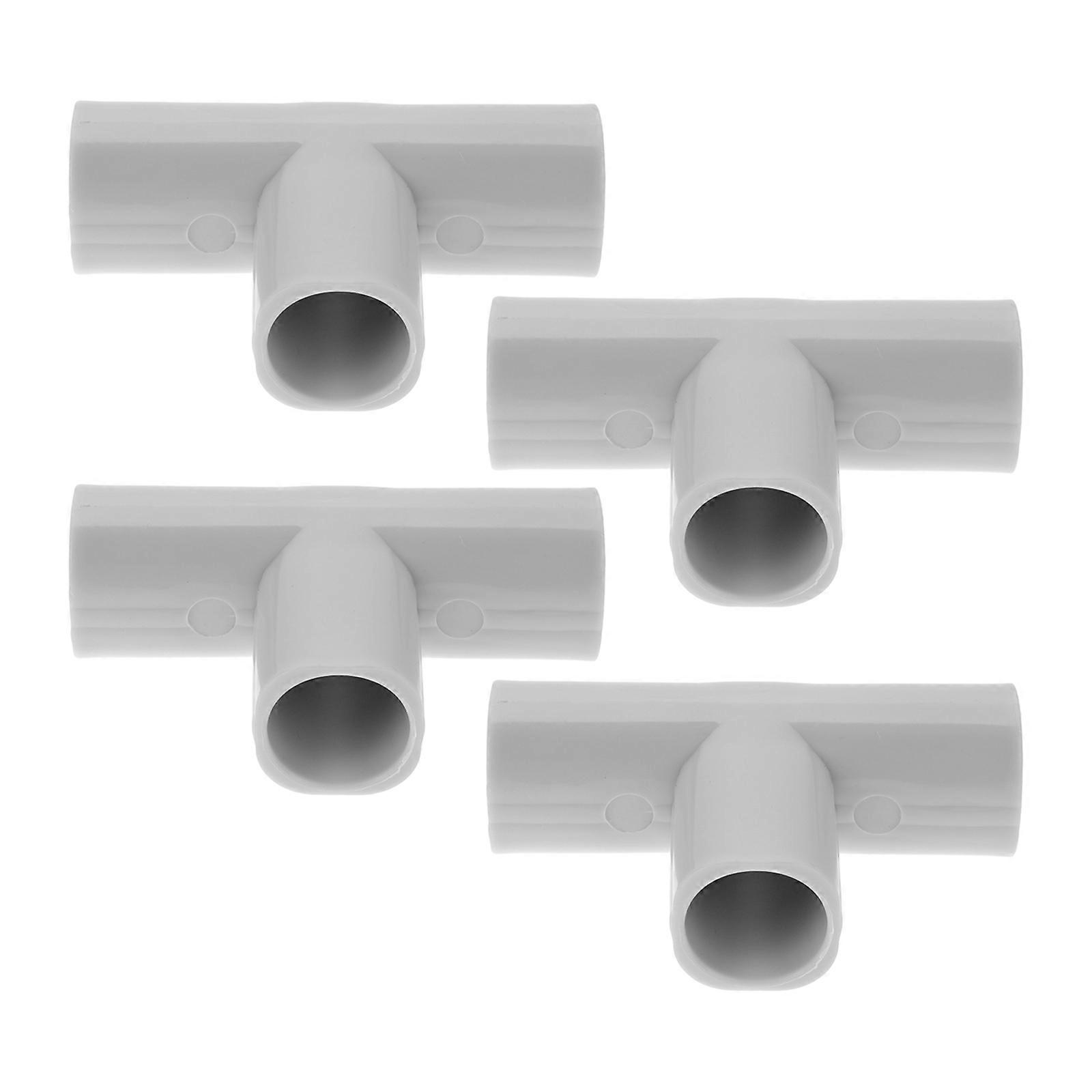 PVC Fittings Tee Pipe Connector For Balcony Garden DIY Projects PE Material 4Pcs