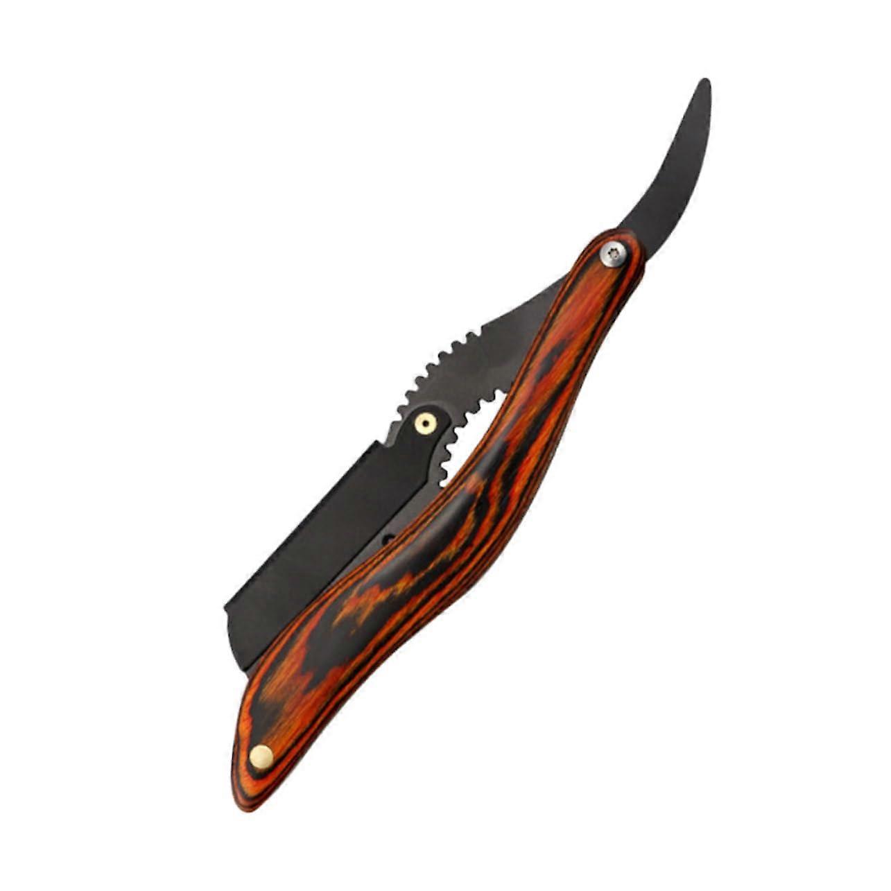 Beard Cutting Tool Attachable Razor for Beard, Wooden Razor Made of Black Bamboo, Handbook Holder