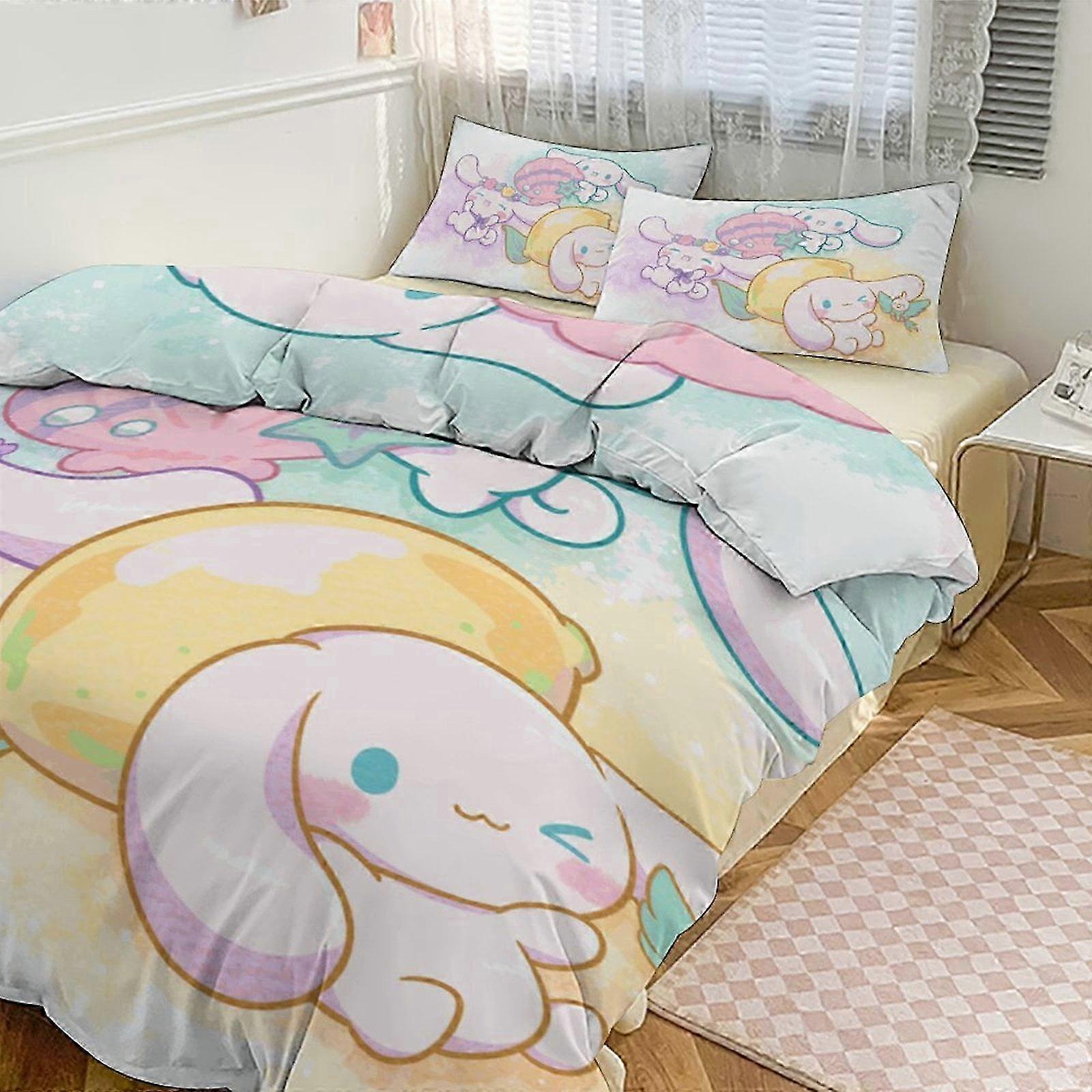 Sød blød mikrofiber 3-delt sengetøj sæt varm og behagelig Cinnamoroll Design
