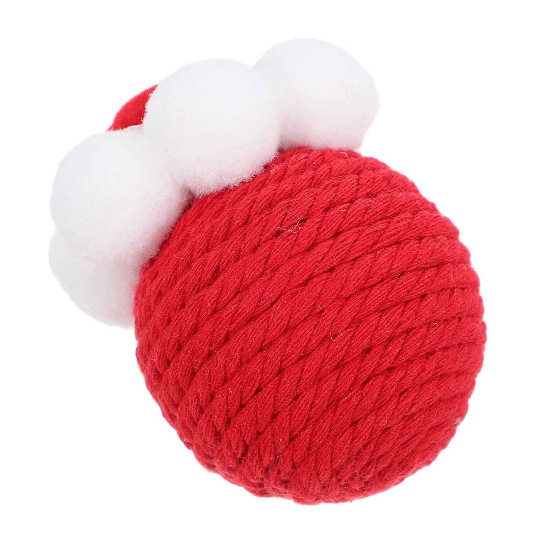 Interactive Sisal Ball for Cats Sound Toy Durable Cotton Rope Cat Toy Self-Entertaining Kittens Red