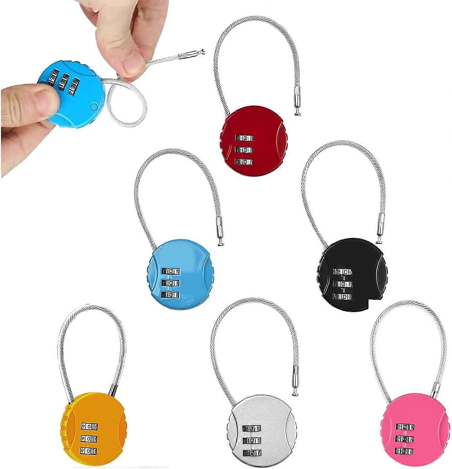 6 Pieces Backpack Luggage Locks with Digital Combination Lock