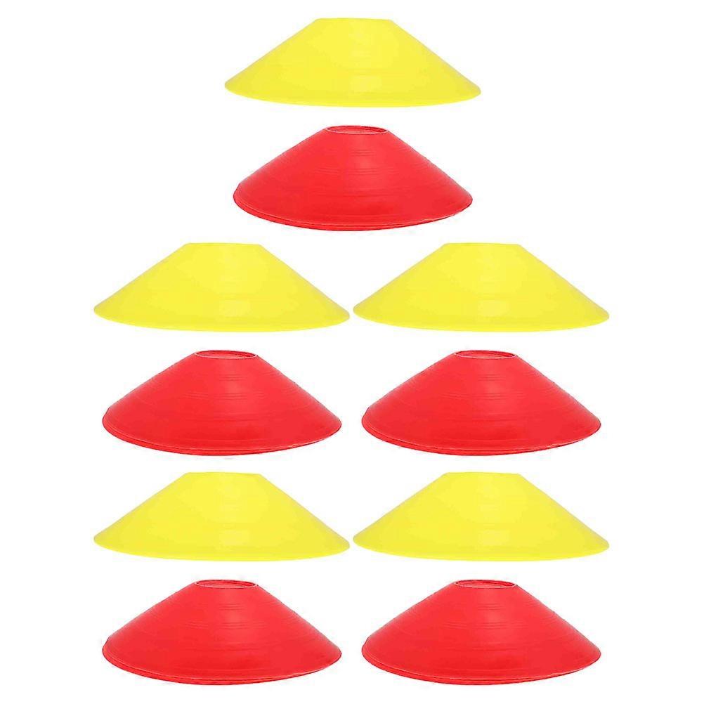 10pcs Durable PE Soccer Training Disc Cones for Agility and Football Practice – Portable and Stable Red Markers for Sports Drills