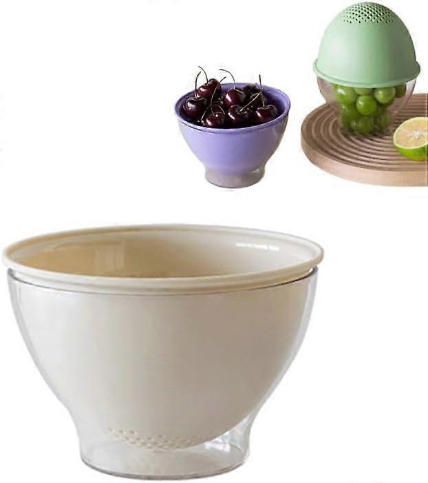 Double Layer Single Serving Strainer Basket   650ml Fruit Washing and Draining Colander  Thicker Freshness Preservation(white)