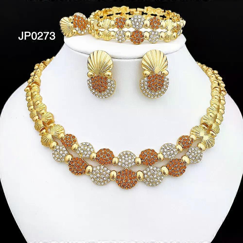 latest Italian Ladies Fine Jewelry Sets Gold Color Women Necklace Earrings African Big Jewelry Wedding Party Gift