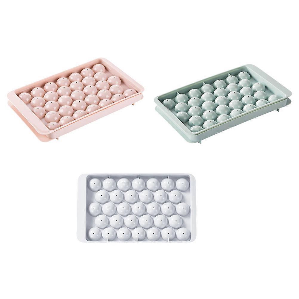 Refrigerator Ice Box Ice Cube Trays Cubes For Kitchen Tools Round Shape 9.7×5.7×1in 3Set