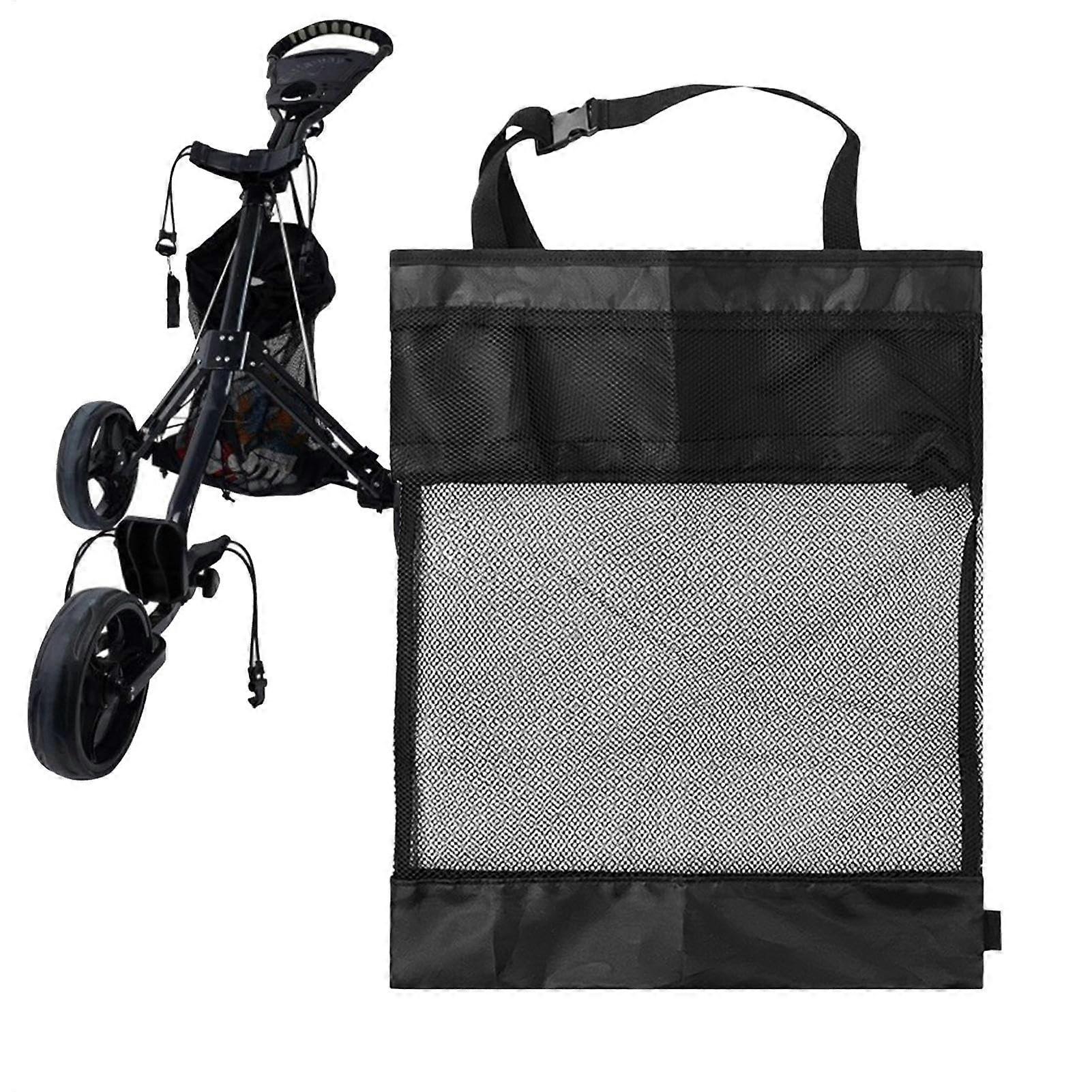 Golf Cart Storage Bag - Lightweight Mesh Golf Push Cart Bag with Closure, Compatible with Back Extension and Push-Pull Carts