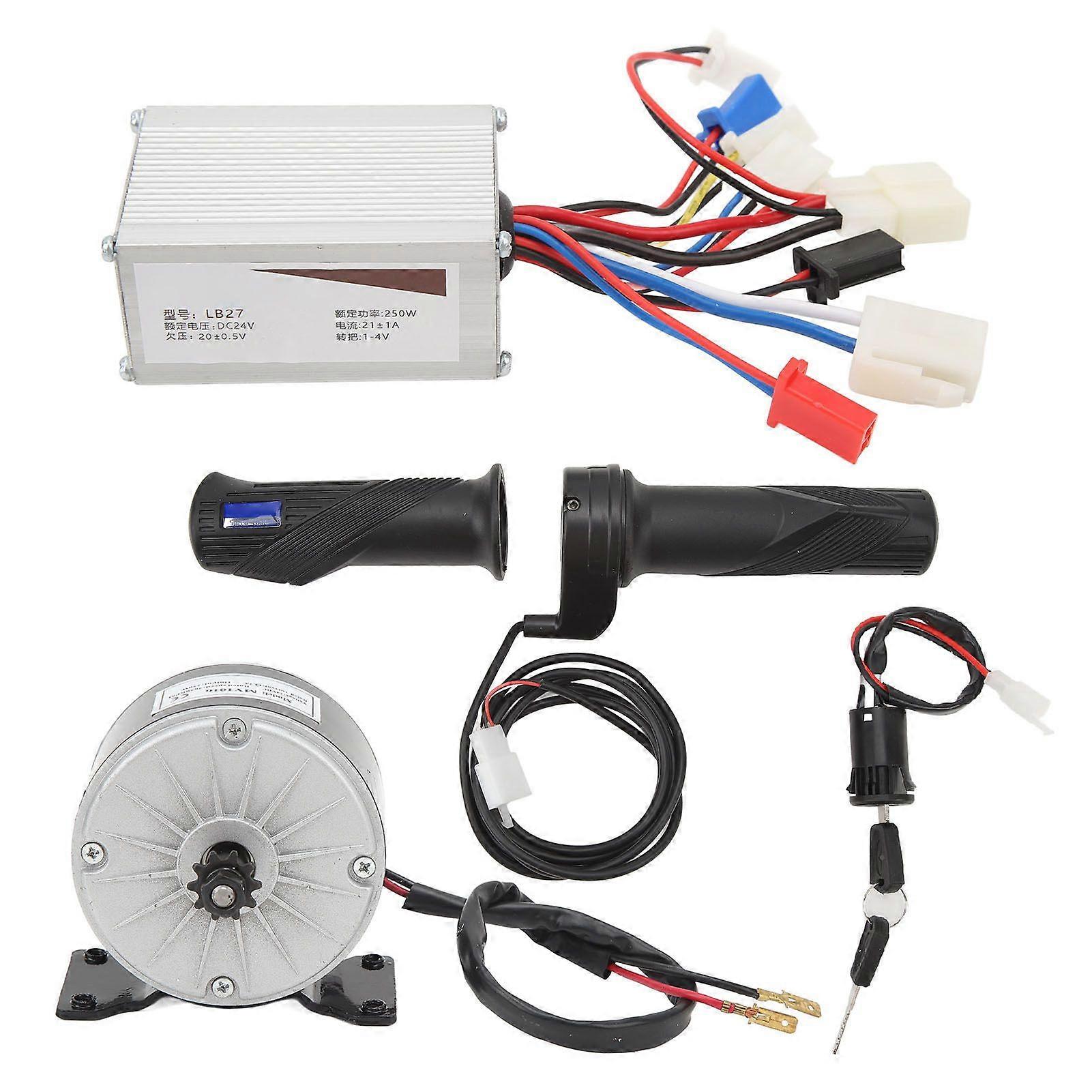 MY1016モーター24V250Wコントローラーツイストスロットルグリップスクーター電動バイク用電動イグニッションスイッチキットYMQX)