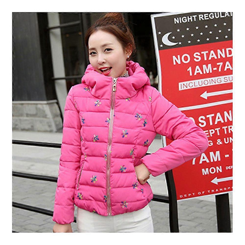 Winter Slim Geborduurde Capuchon Vrouw Down Coat