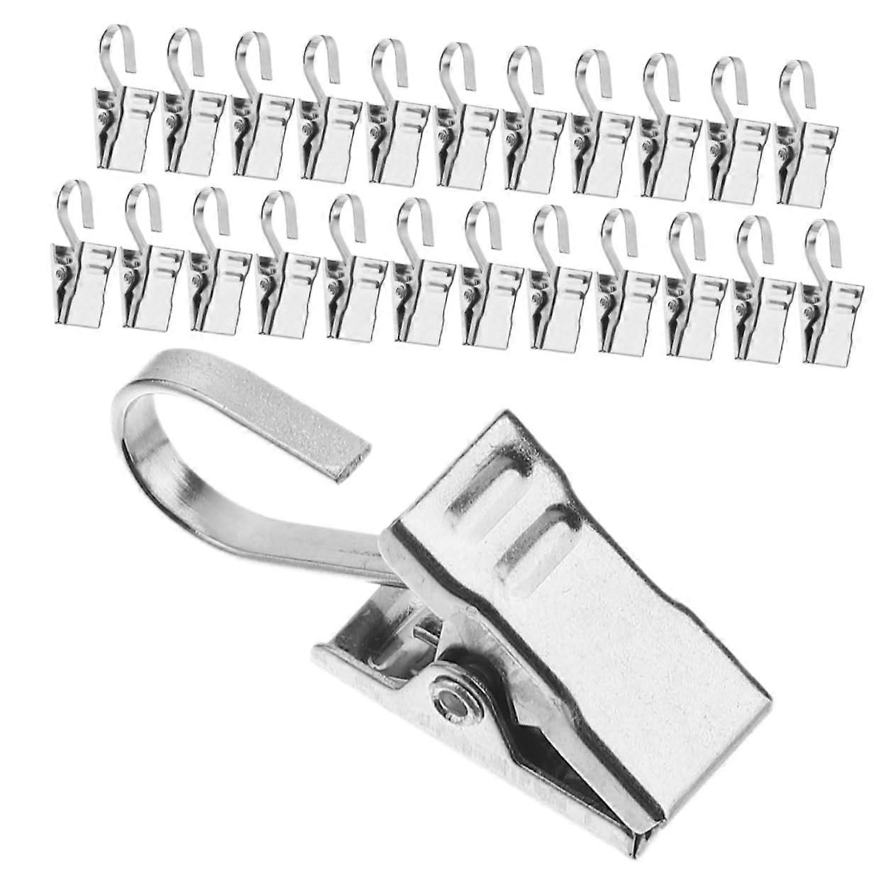 25 Pieces Curtain Clip Hooks Small Metal Clips for Easy Installation on Curtains, Awnings, RVs, and Parties