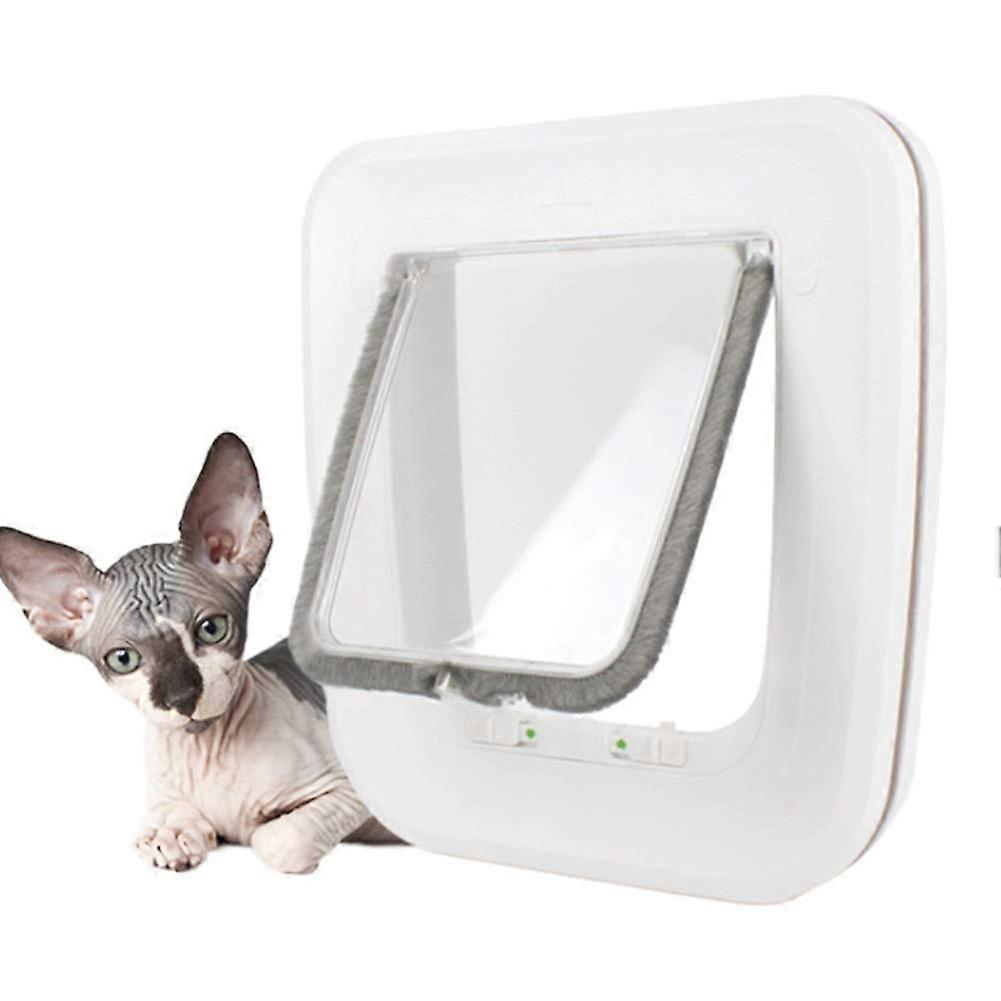 Cat Door Magnetic Pet Door, 4Way Locking Cat Flap for Small Cats and Dogs
