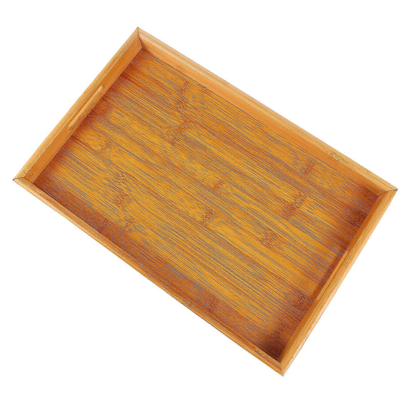Serviertabletts Bambus Serviertablett Küchengeschirr Elegant Wasserdicht Sicher Geruchlos 1Pack