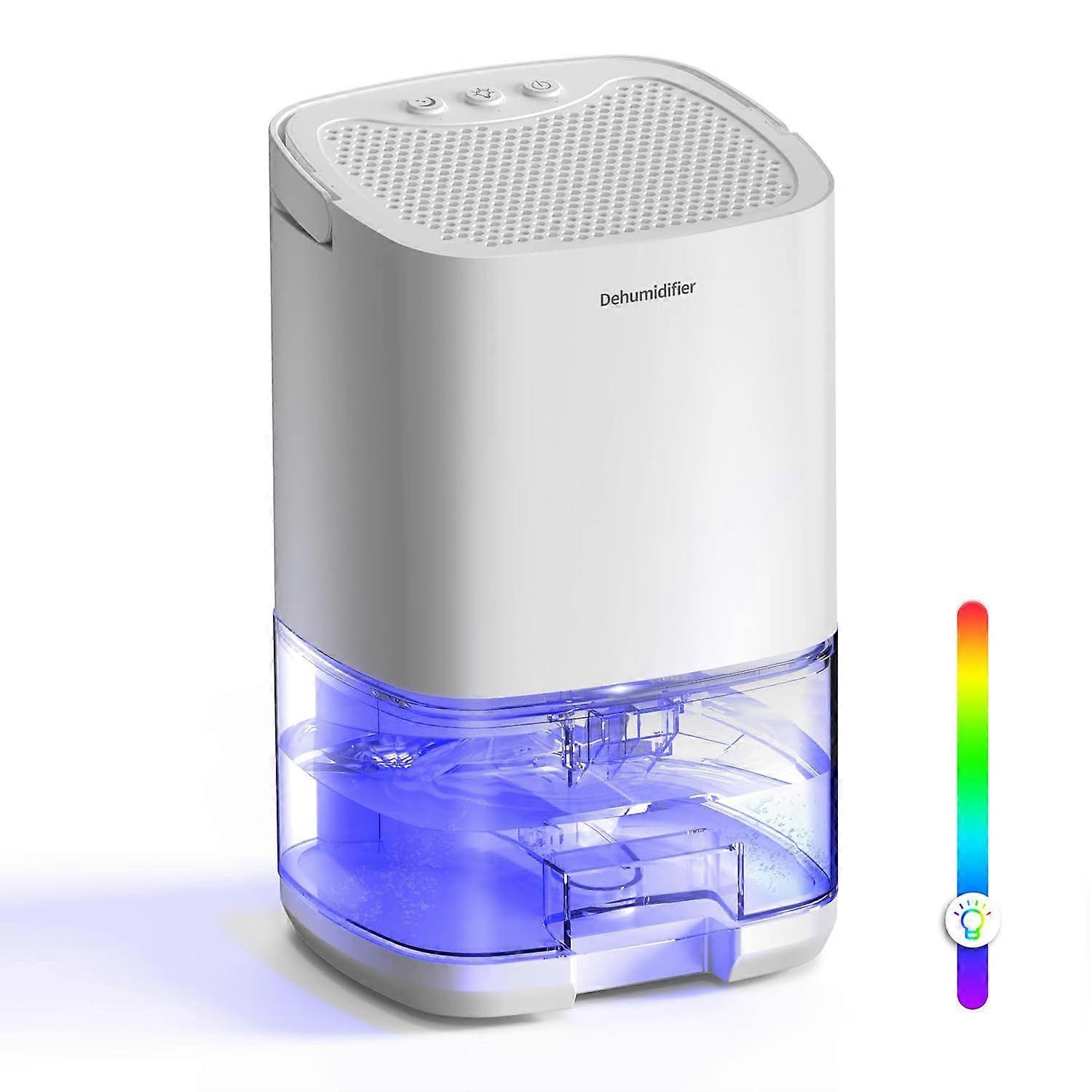 Electric Dehumidifier for Home, 1000 ml Quiet Dehumidifier with 7 Colours LED, Automatic ShutOff for Bathroom, Bedroom