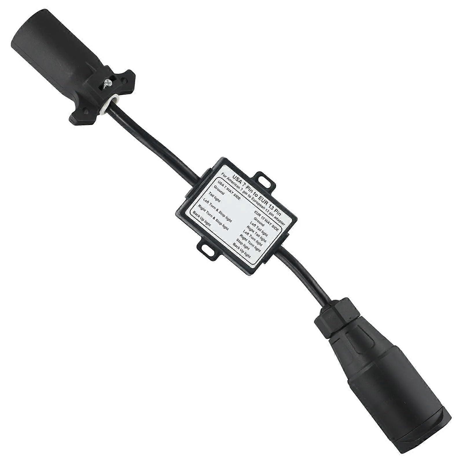 7 Pin to 13 Pin Trailer Connector Adapter for Safe Stop Light Disconnect, Easy Installation for Outdoor Travel Adventures