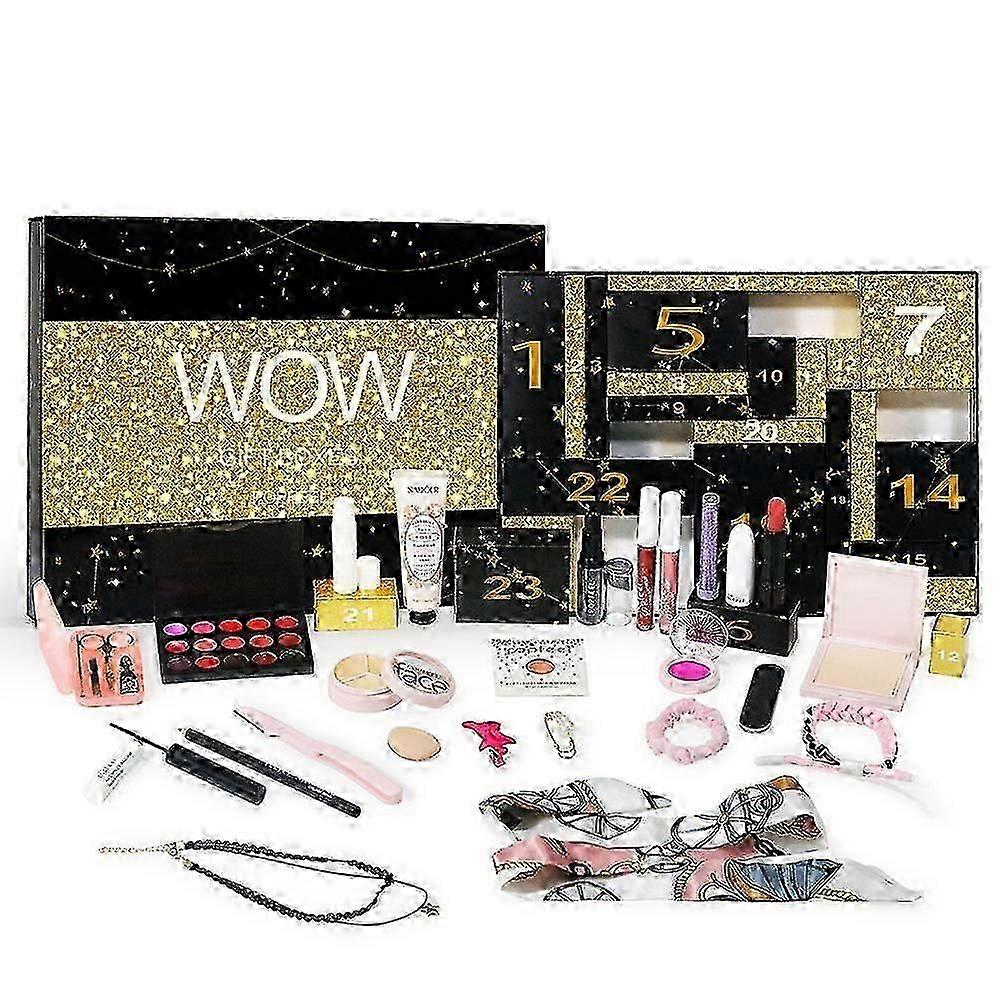 تقويم مجيء مكياج عيد الميلاد 2024 تقويم العد التنازلي للفتيات المراهقات للنساء ، مجموعات مكياج فريدة من نوعها Sz