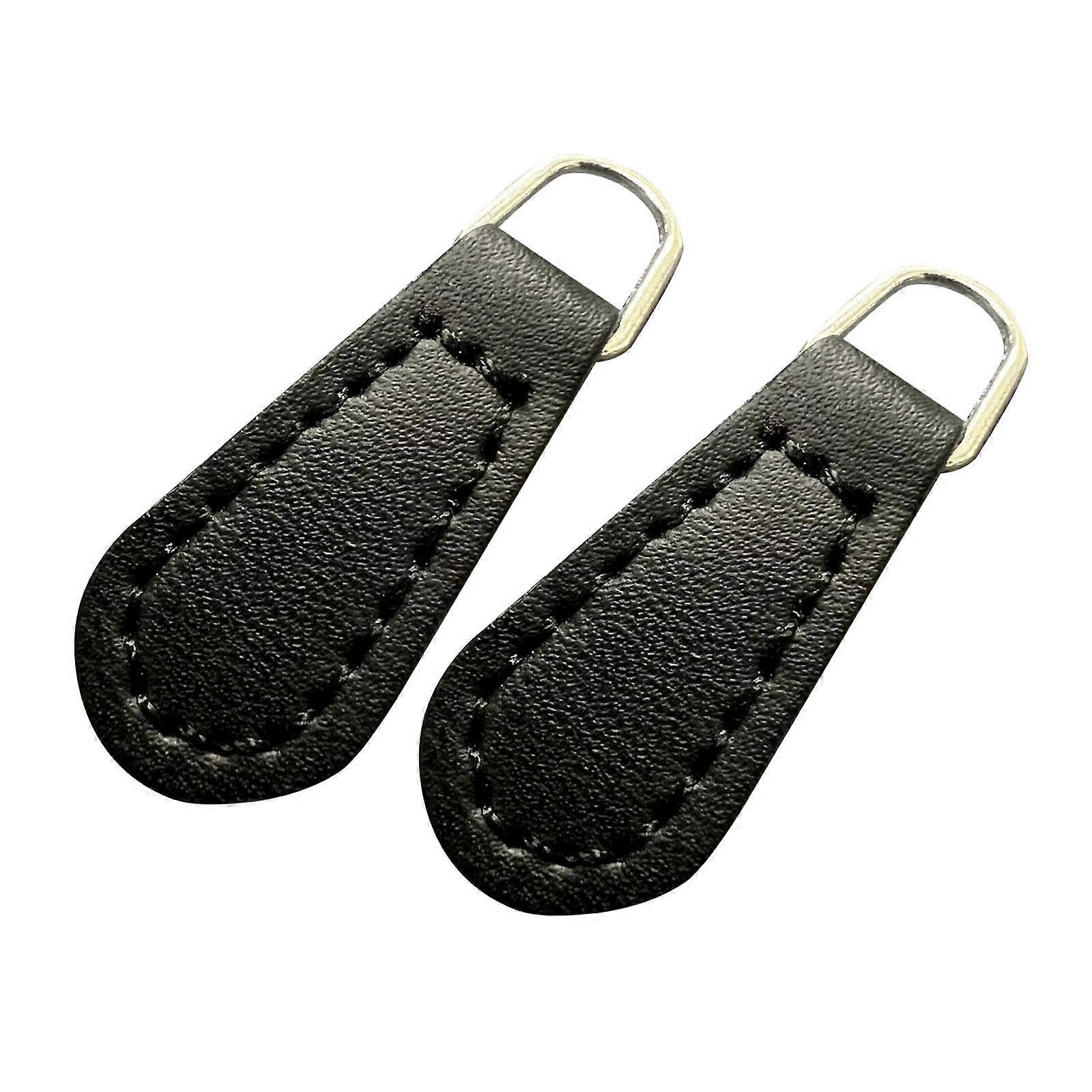 2 件拉链头，拉链头制成，替换拉链头，手提箱、包包、夹克、服装配饰的标签，黑色