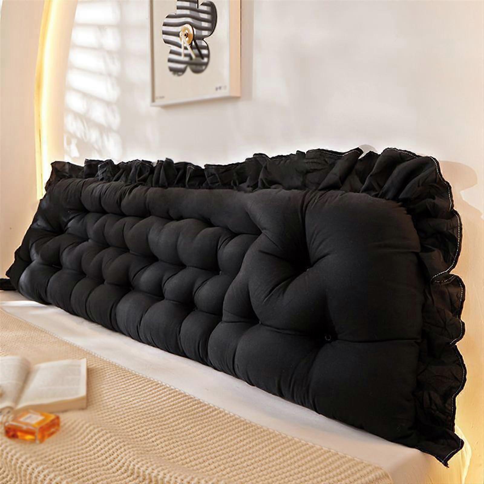 Large Headboard Cushion with Attachment Strap, Removable Cover, 50x200 cm
