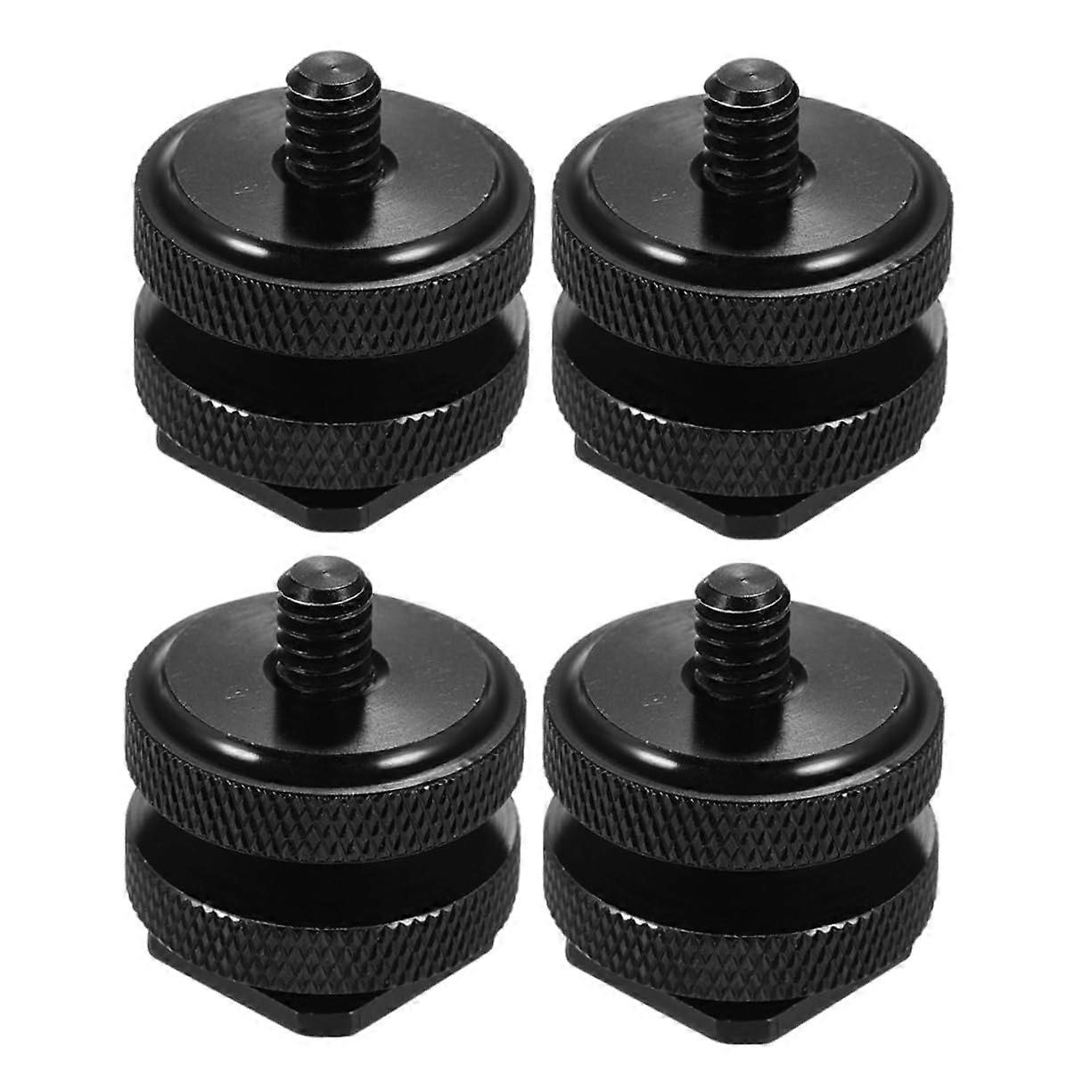 Set of 4 Screw Adapter for Camera Double Tripod Thread Hot Shoe Mount Accessories for DSLR Camera Rig