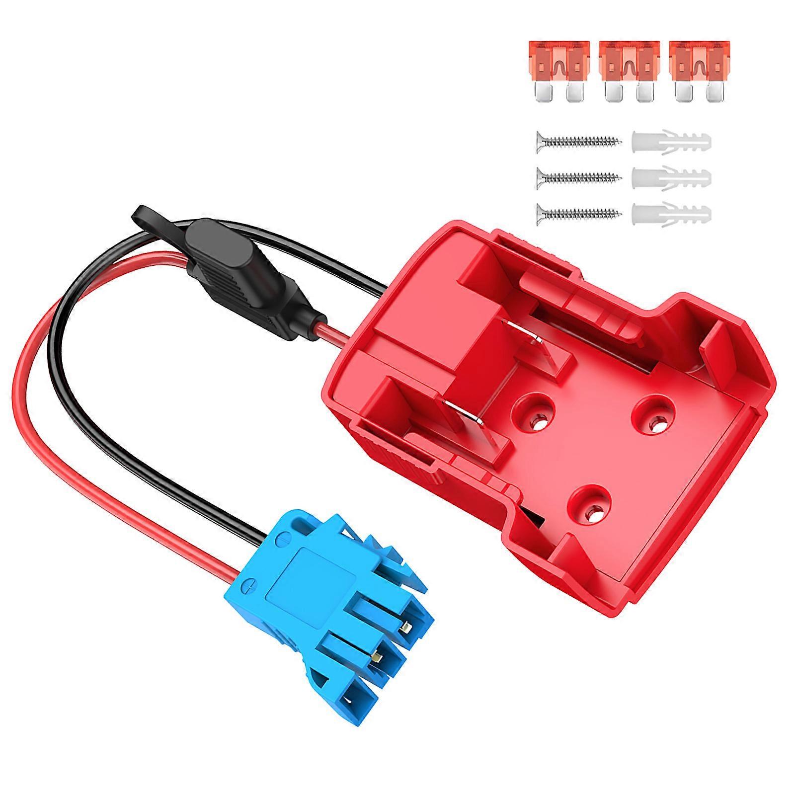 Riding Toy Car 18V Battery Power Adapter Conversion Set 12AWG Wiring Harness Connectors with Fuses for Safe Upgraded  Blue