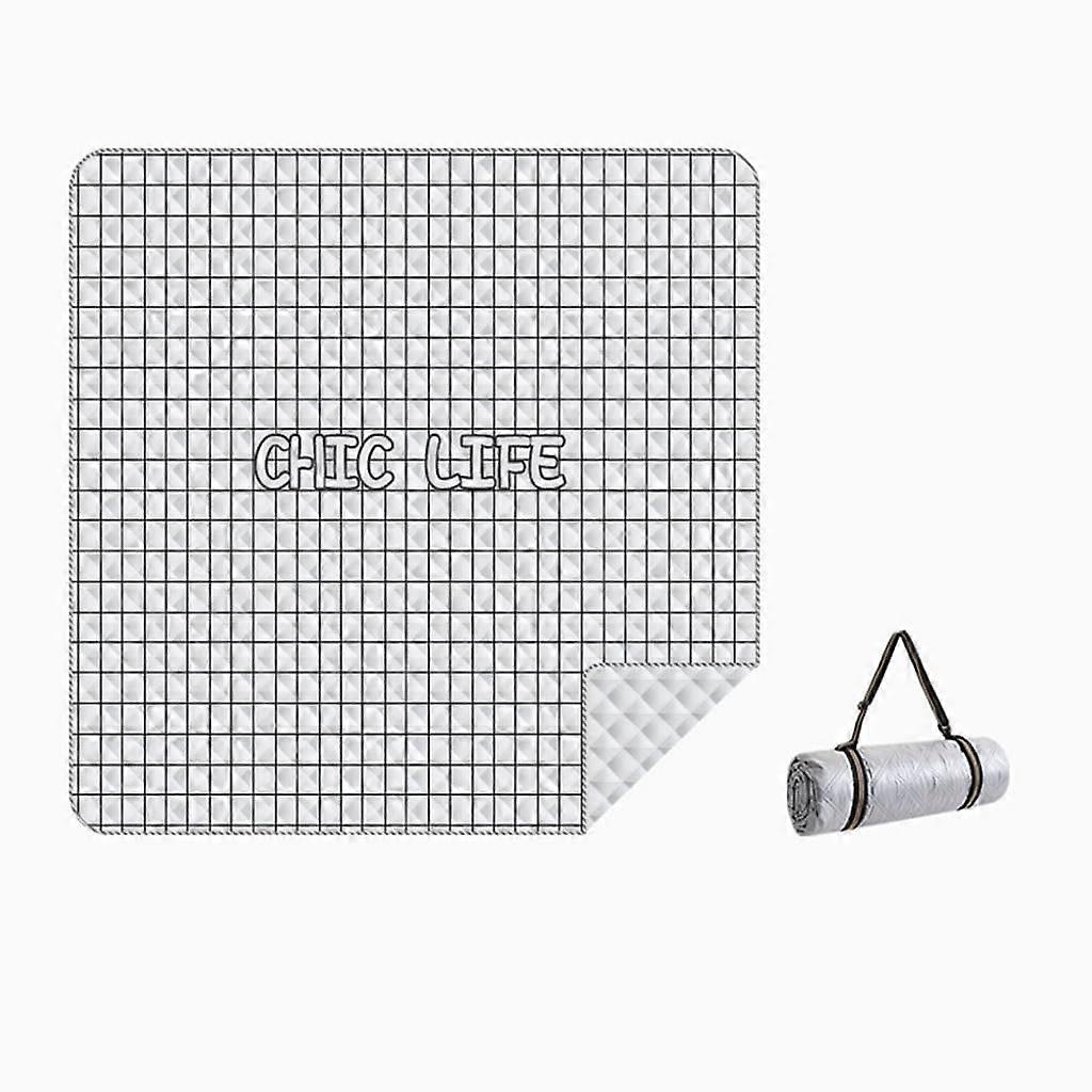 Picnic Blanket Beach Blanket Thick 3Layer Waterproof Sandproof Oversized Mat Foldable Machine Washable Outdoor Mat (Color: Style1, Size: 200 * 200cm)
