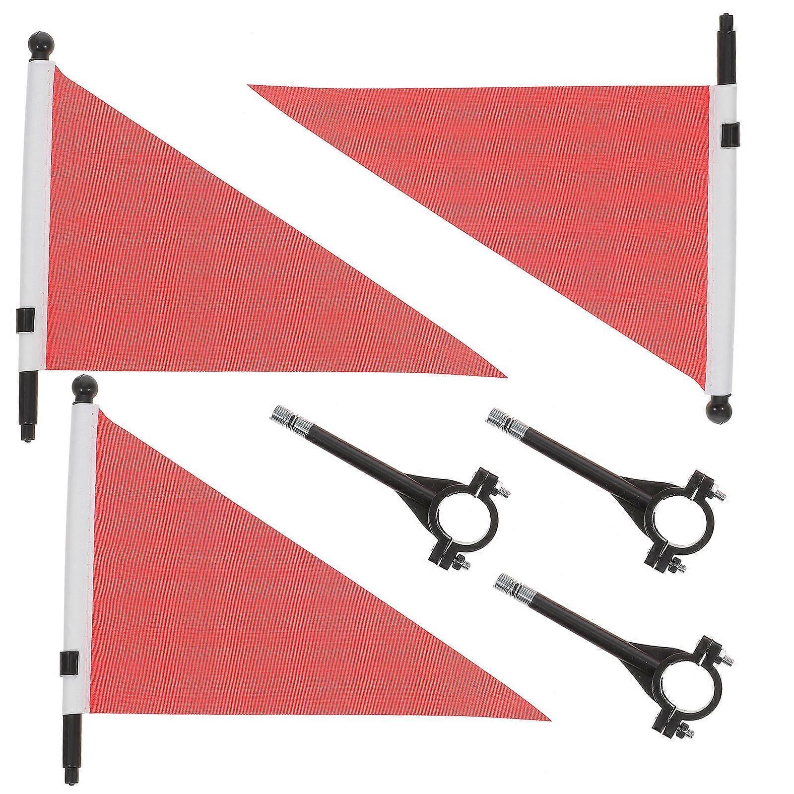 Bike Handlebar Flag for Decoration Red Smooth Surface Easy to Install on Bikes 3 Sets