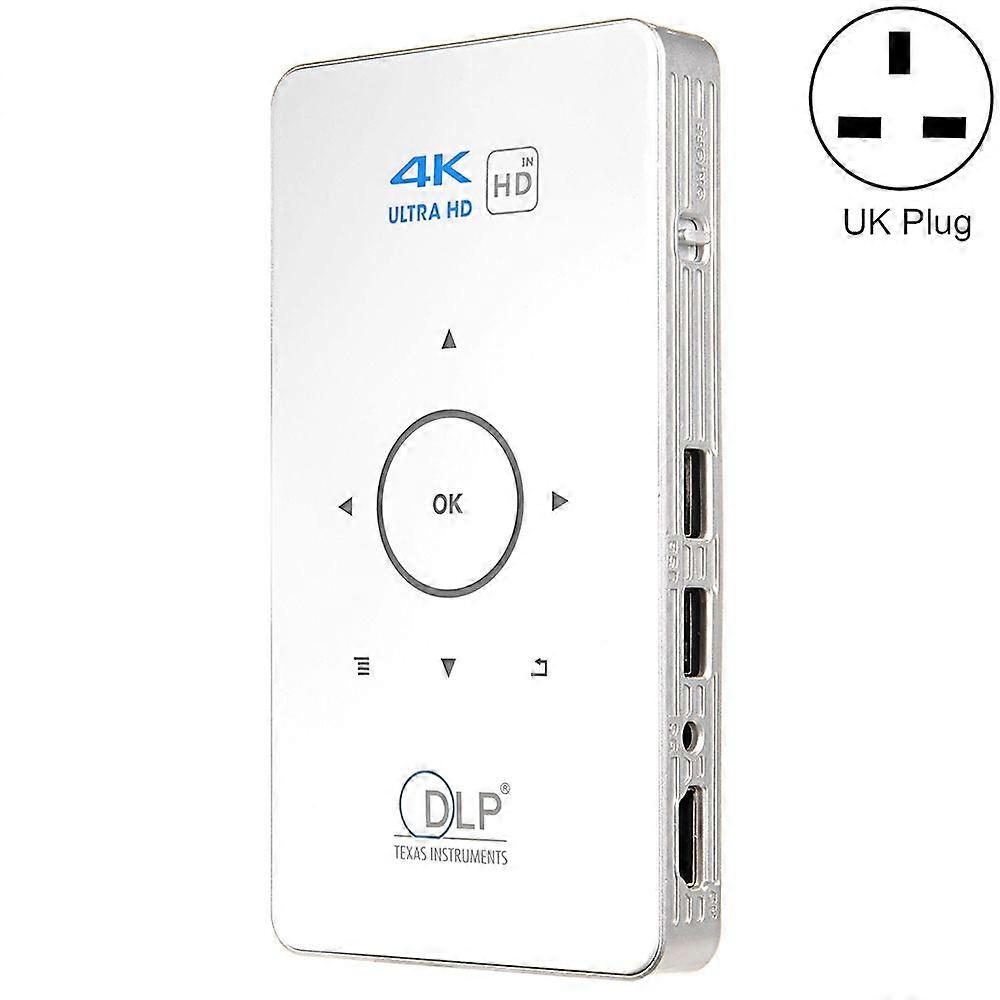 DLP HD Mini Wireless Projector UK Plug (White)