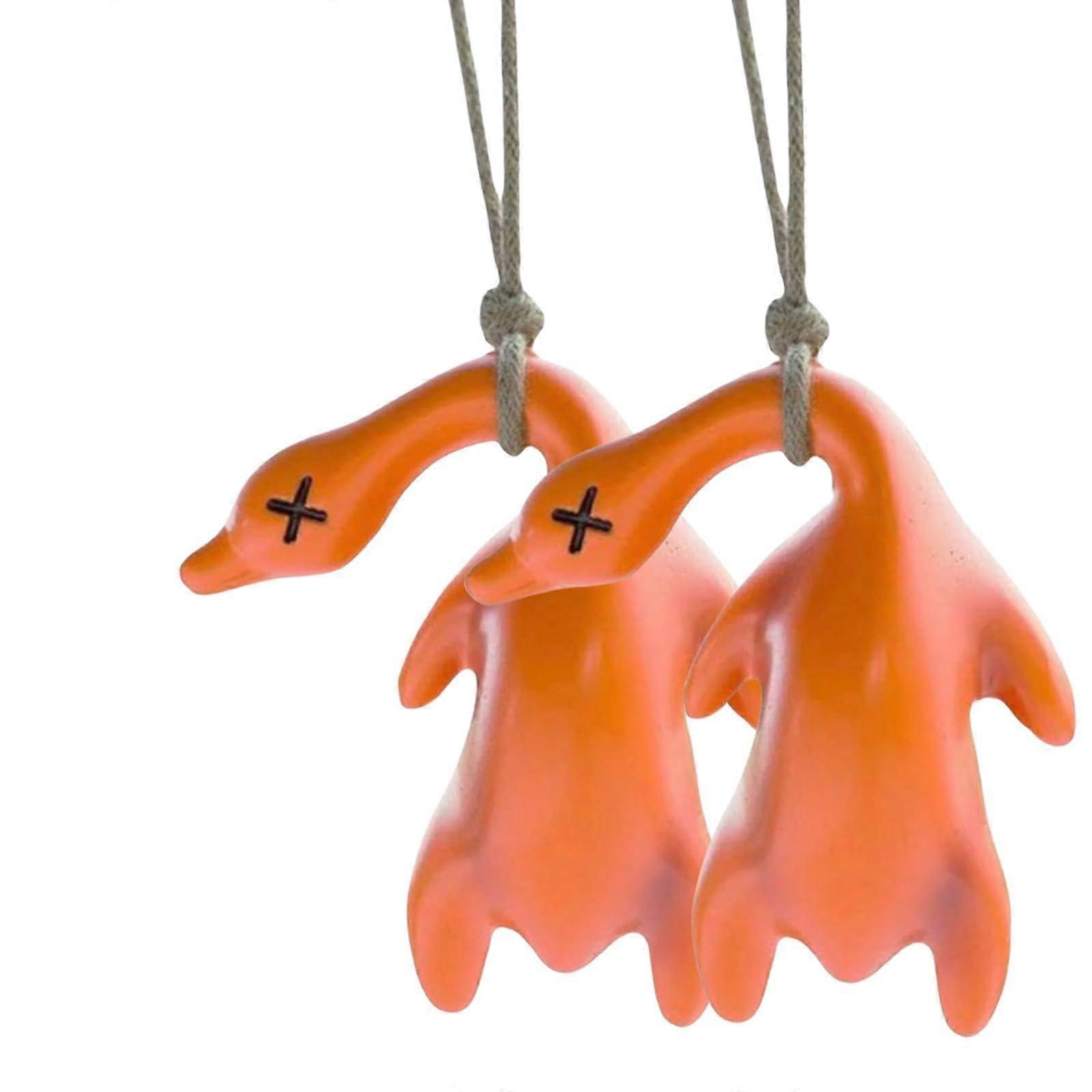 ColourChanging Roast Duck Car Pendant, Ultraviolet Discoloration Duck Rearview Mirror Hanging Decoration