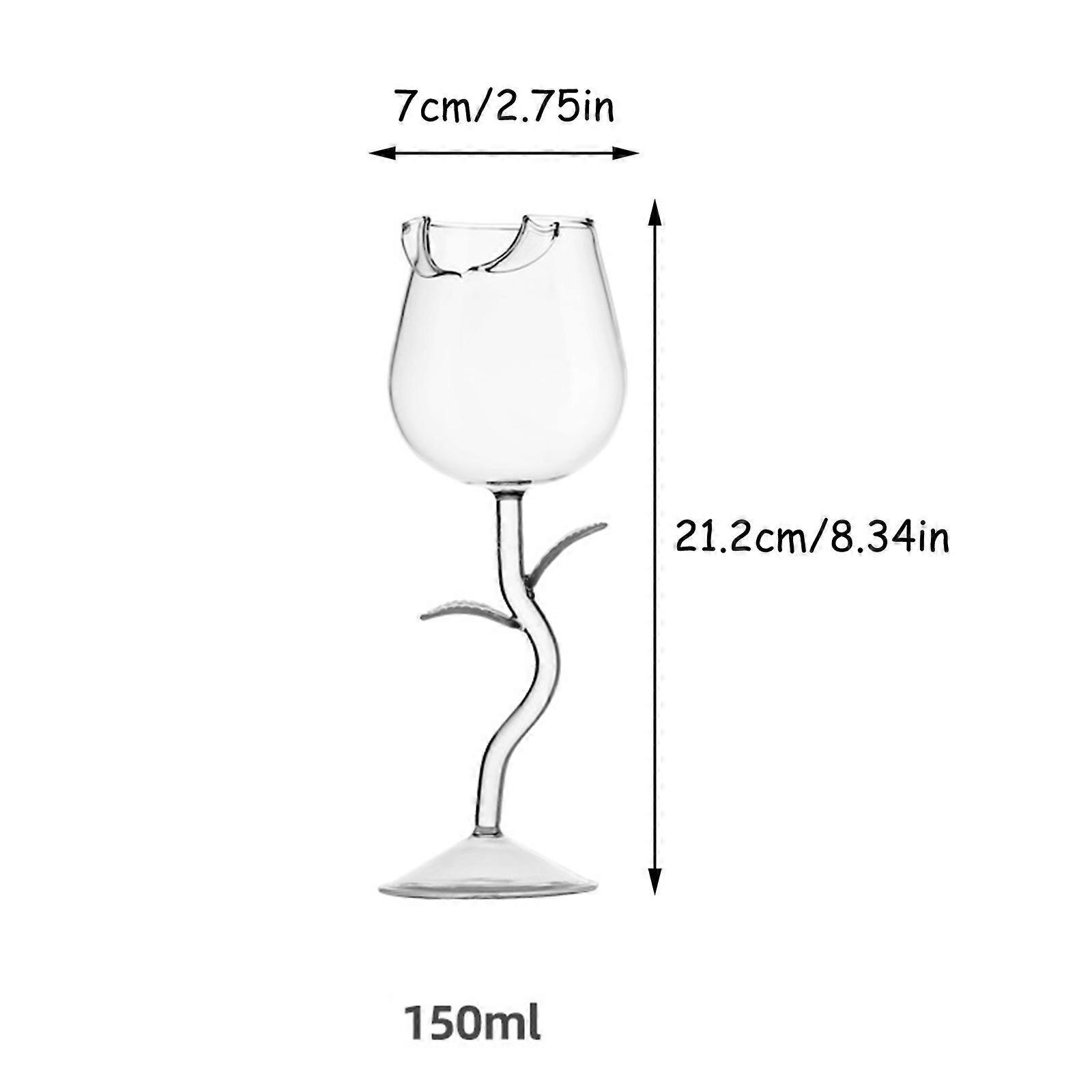 ワイングラスローズフラワーシェイプワインカップハイホウケイ酸ガラスカクテルグラスパーティーバー用 150ml