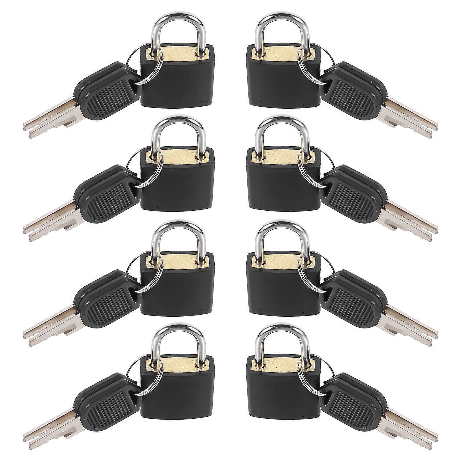 Cabinet Safety Lock Rust-Proof Mini Square Shape For School Bag Suitcase 3.5X2.3CM Black 8Pcs