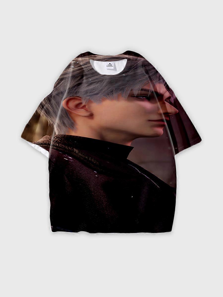 T-shirt round neck Role Pattern loose short sleeve B422