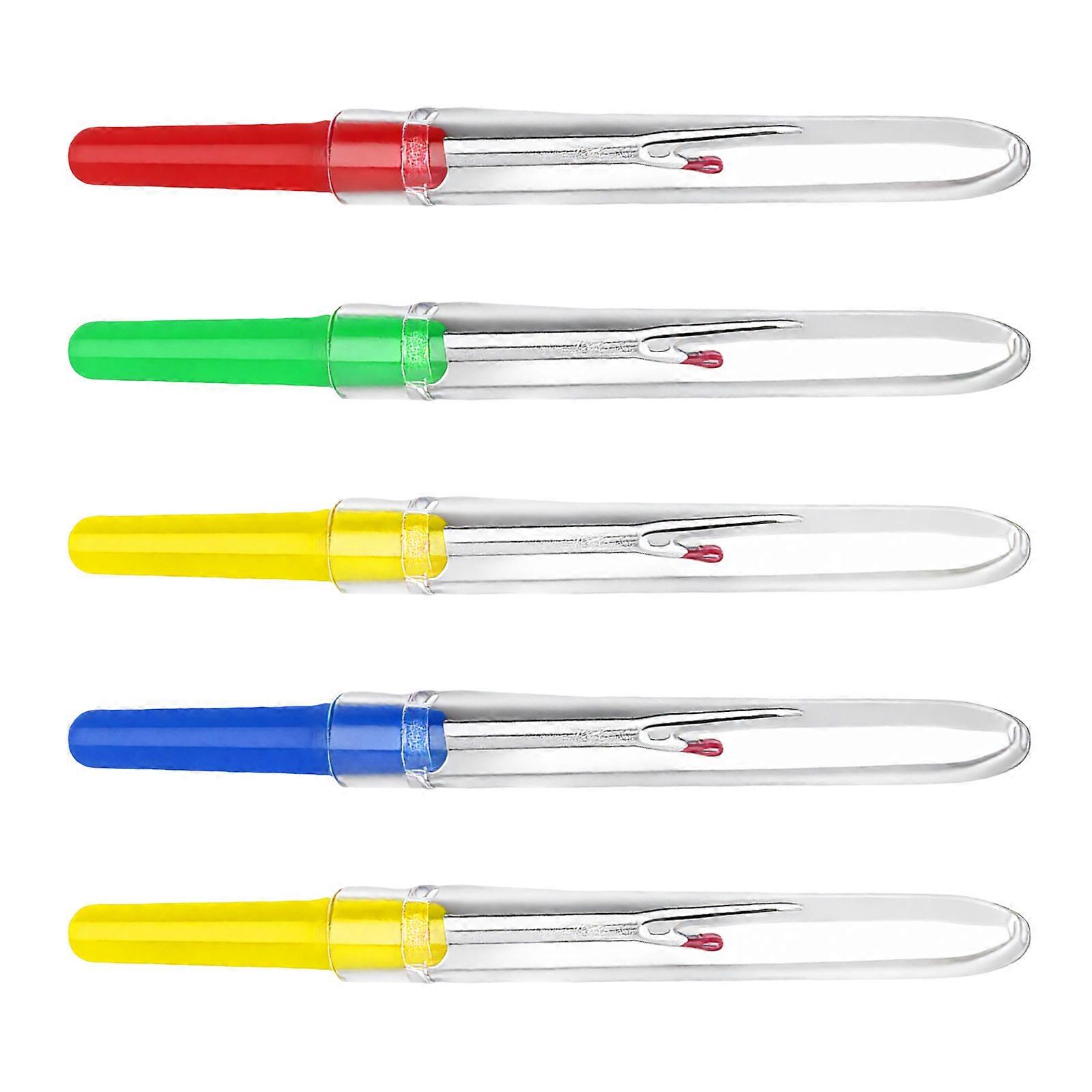 5 Pcs Seam Unpicker Tool Seam Rippers For Crosses Stitching Thread Unpicker with Ergonomic Grip Sewing Supplies Multicolor