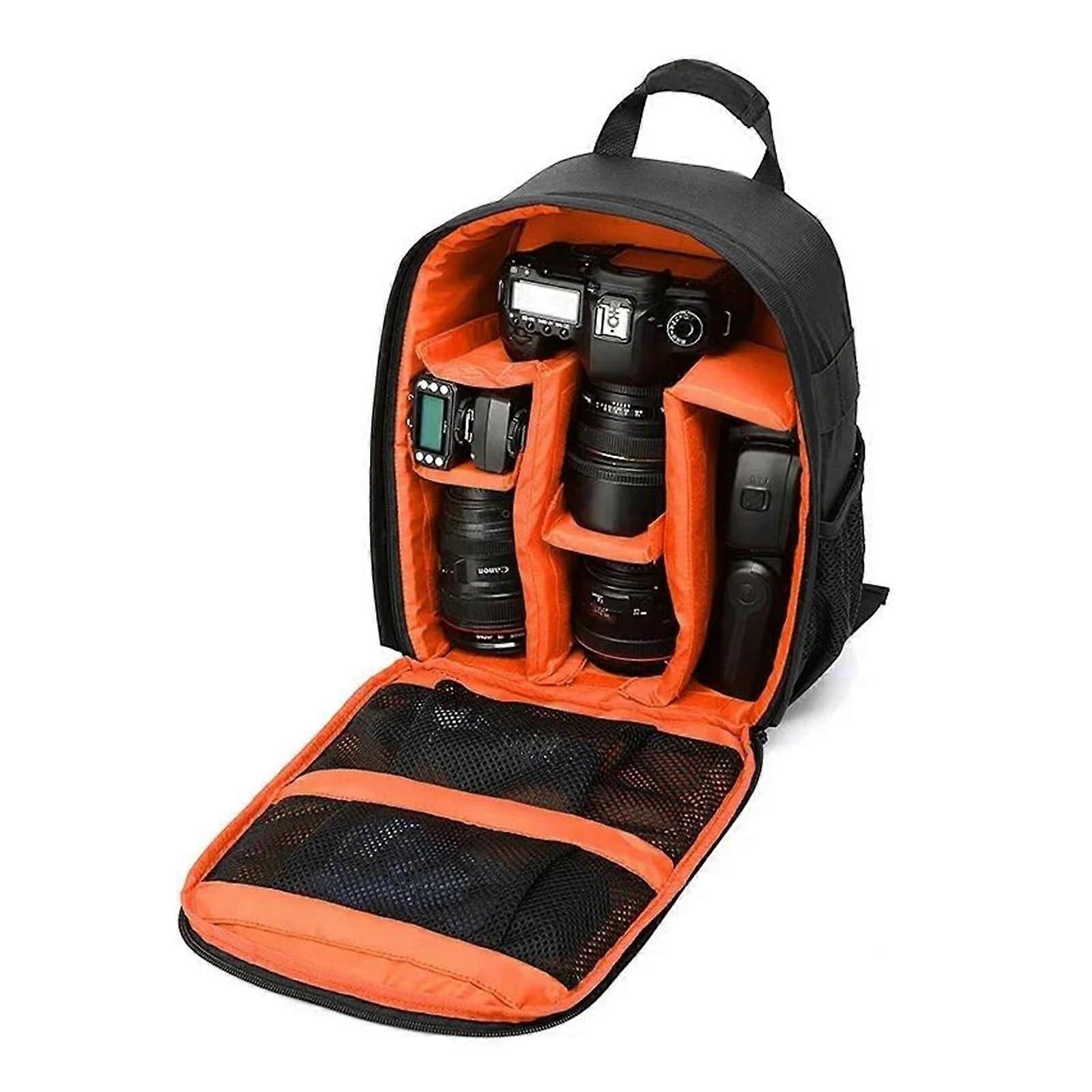 Photo Backpack Camera Shoulder Bag Multifunctional Outdoor Camera Backpack for DSLR Orange