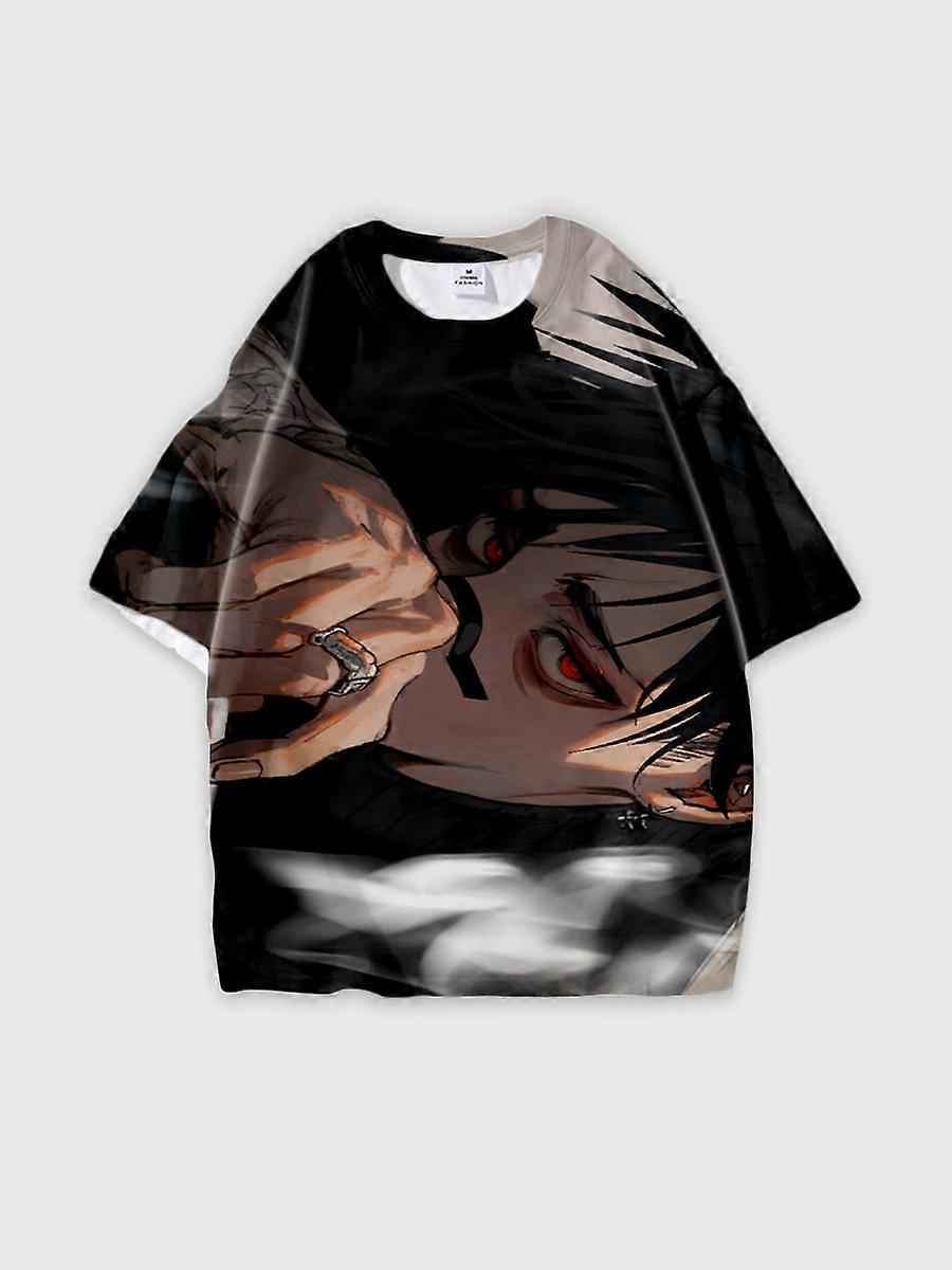 T-shirt round neck Character Pattern loose short sleeve P3163